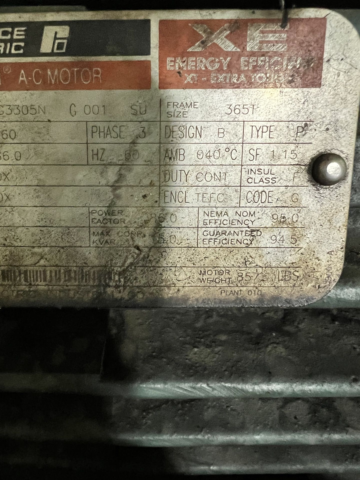 FLOWSERVE SINGLE CASE AXIALLY SPLIT CENTRIFUGAL PUMP, MODEL 6LR-13A/12.75 SF, S/N 0906-1811 A, 175 - Image 5 of 5