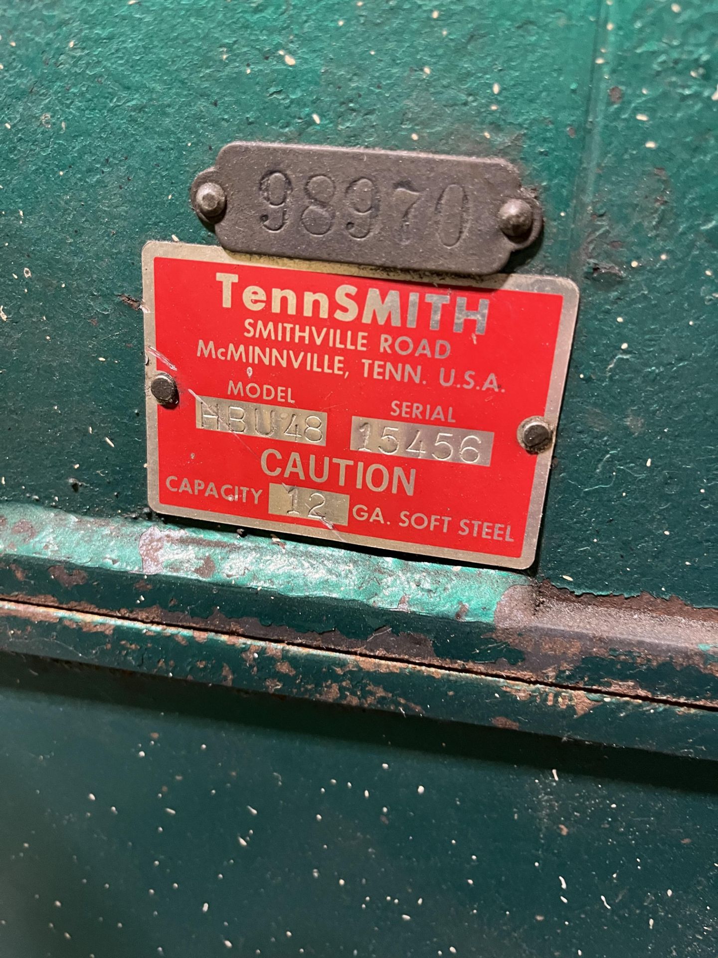 SHEET METAL BENDING TENNSMITH HBU SERIES MODEL: HBU48 SERIAL#15456 12 GAUGE AND LIGTER - Image 4 of 6