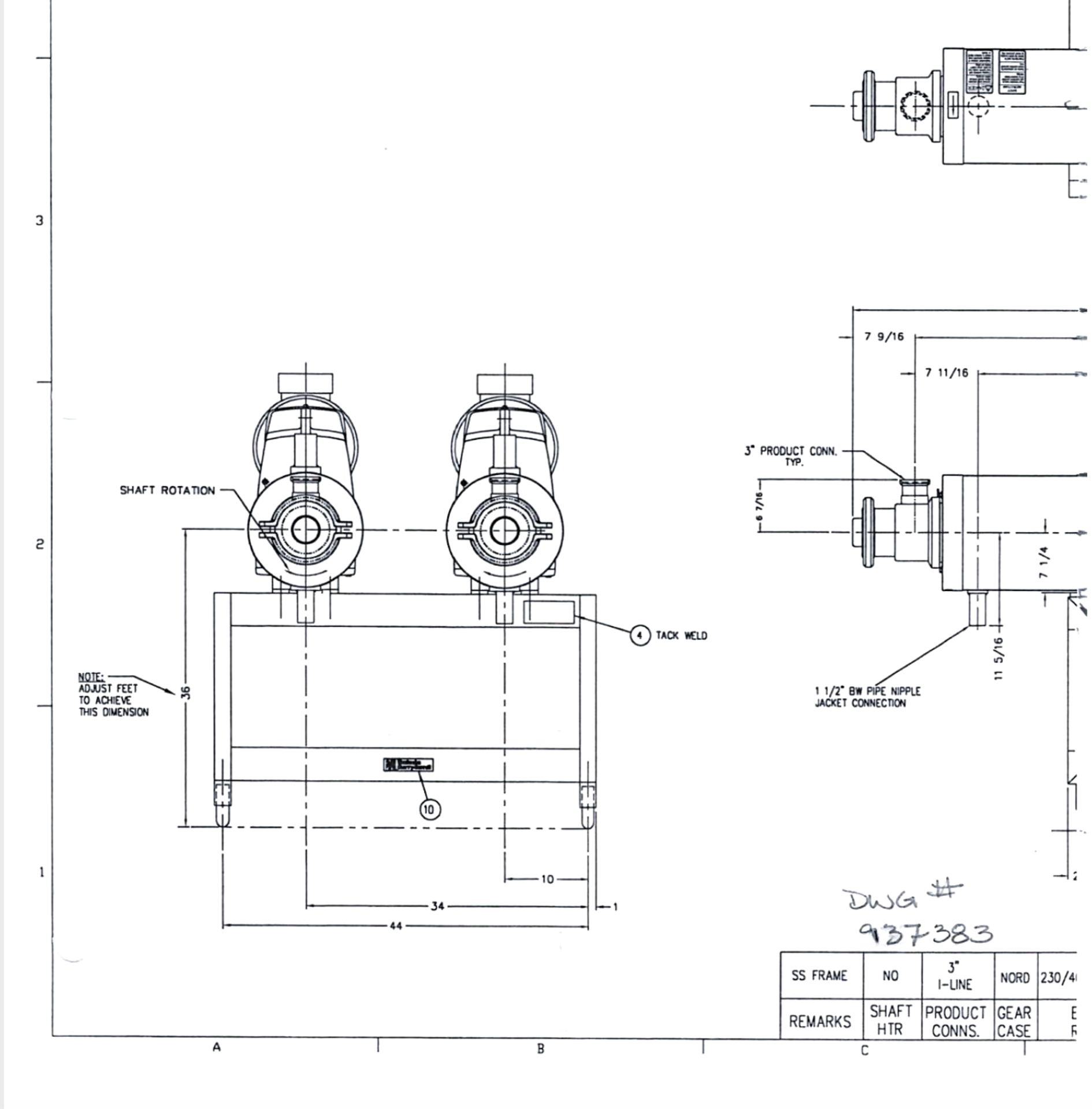 CHERRY BURRELL VOTATOR 2 SCRAPE SURFACE HEAT EXCHANGER, MODEL 597547, S/N A7288 (RECENT PARTS AND - Image 8 of 13