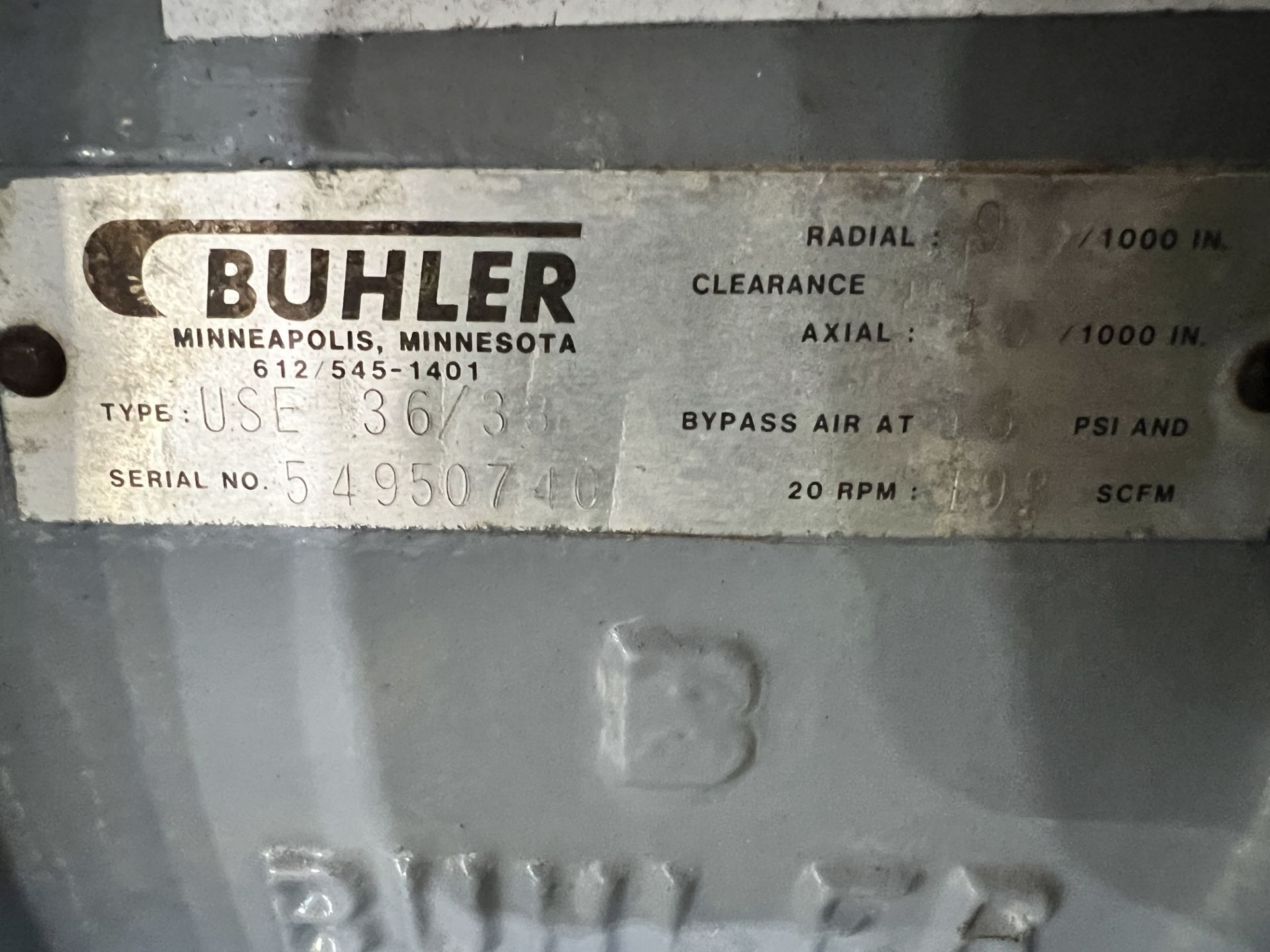 NEW BUHLER ROTARY AIRLOCK VALVE, MODEL USE 36/3, S/N 54950740 (SIMPLE LOADING FEE $110) - Image 6 of 9