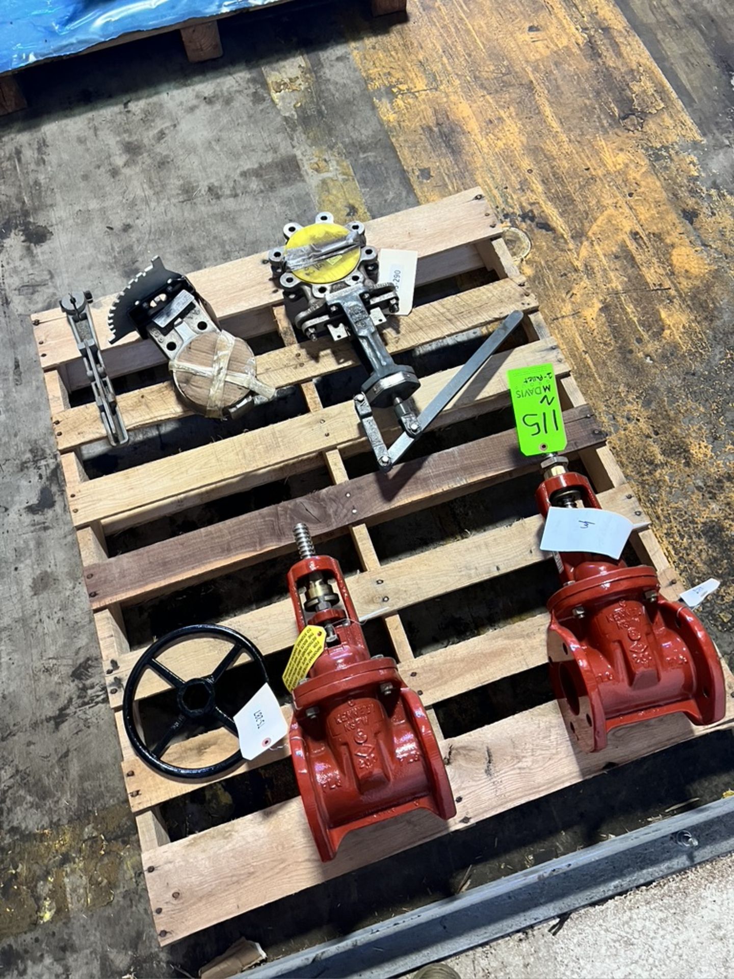 (2) NEW Kennedy Fire Main Gate Valve # KS-FW-200W, 3" Flanged(1) Flowserve Butterfly Valve 4" # 4- - Image 5 of 9