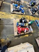 (3) PALLETS WITH HANSEN AUTO-PUGER AND ASSORTED PUMPS, ARMSTRONG IN-LINE CENTRIFUGAL PUMP, GOULDS