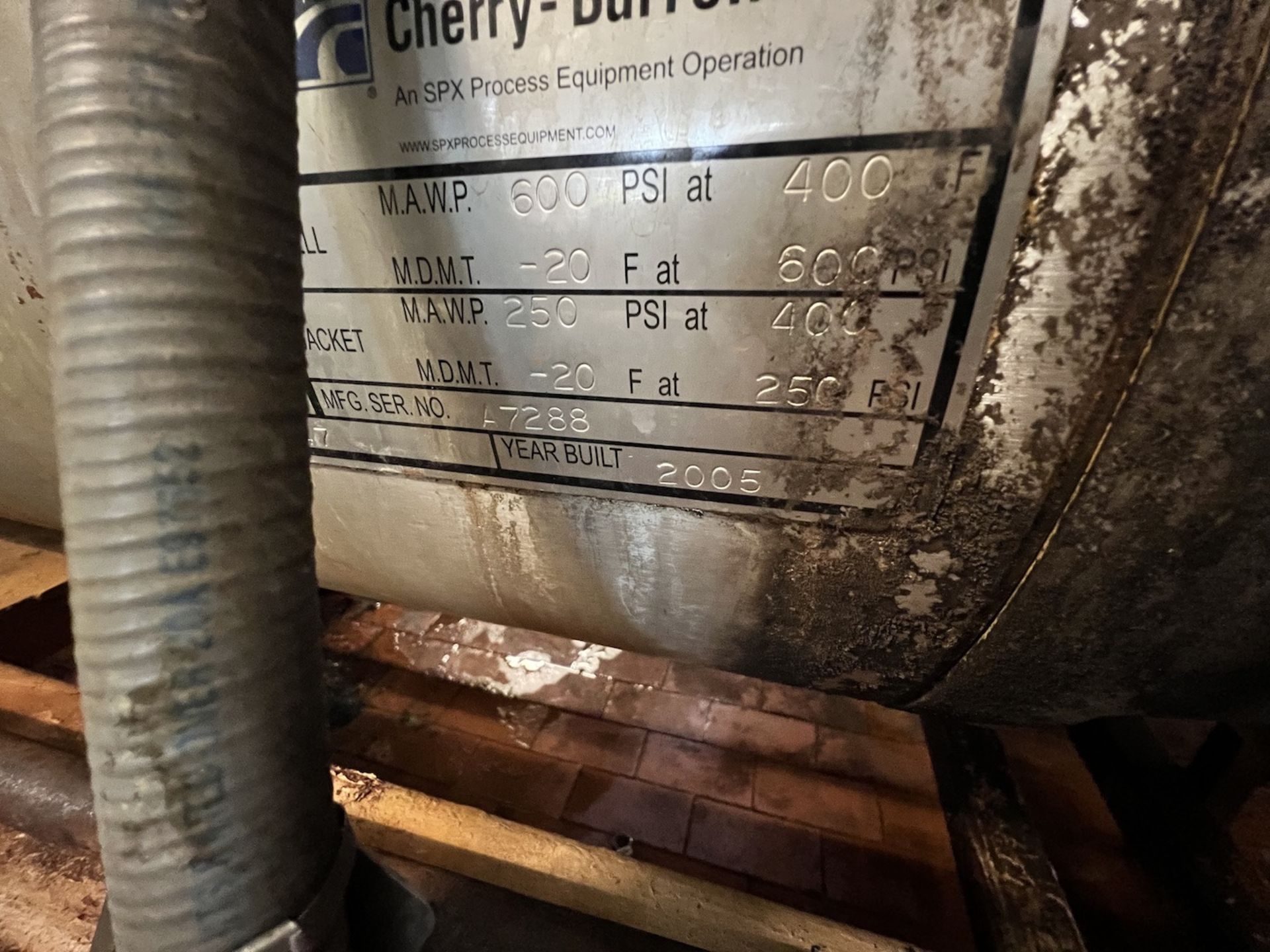 CHERRY BURRELL VOTATOR 2 SCRAPE SURFACE HEAT EXCHANGER, MODEL 597547, S/N A7288 (RECENT PARTS AND - Image 2 of 13