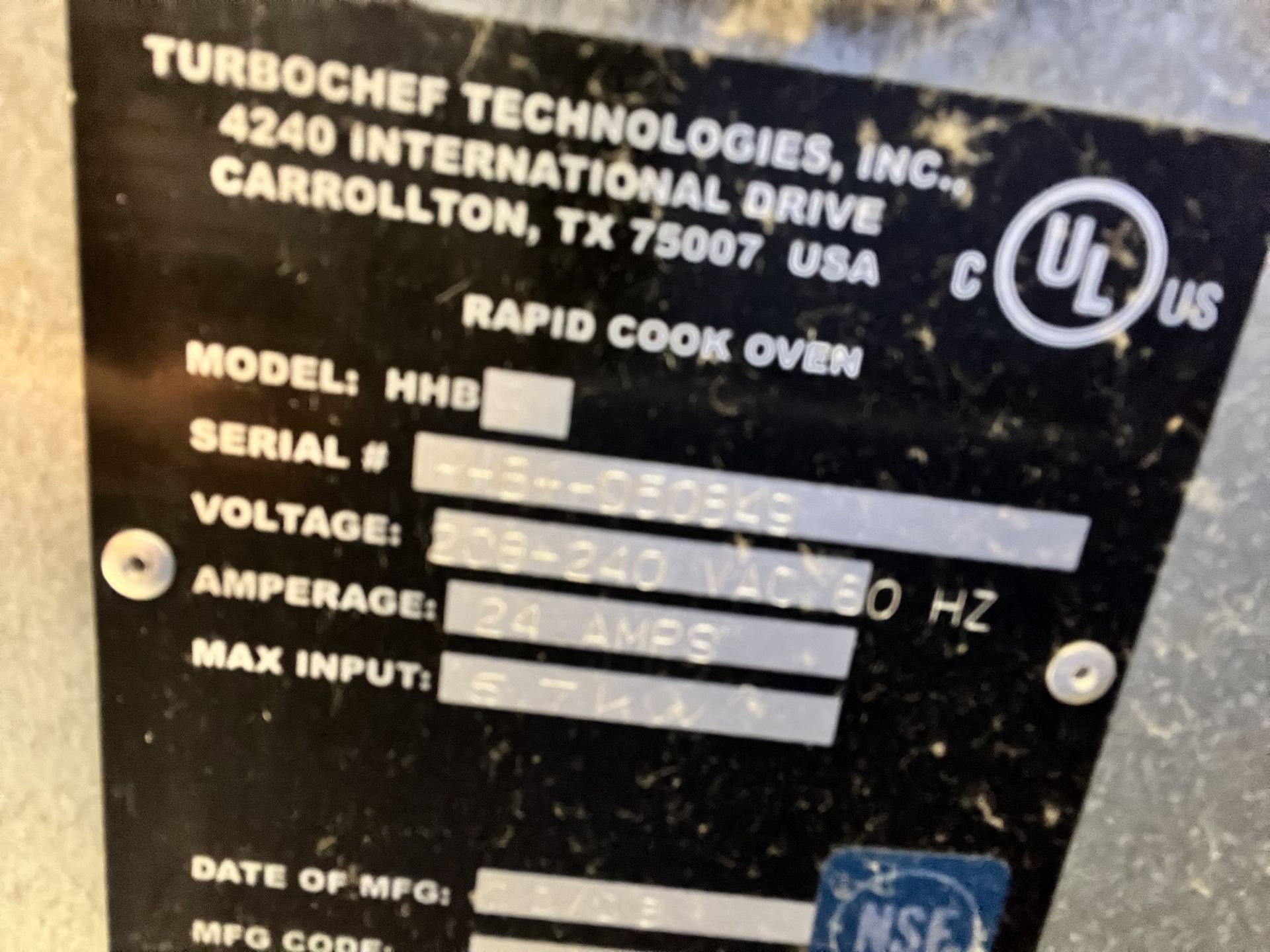 TURBOCHEF COUNTERTOP RAPID COOK OVEN, MODEL HHB (SIMPLE LOADING FEE $55) - Image 7 of 7