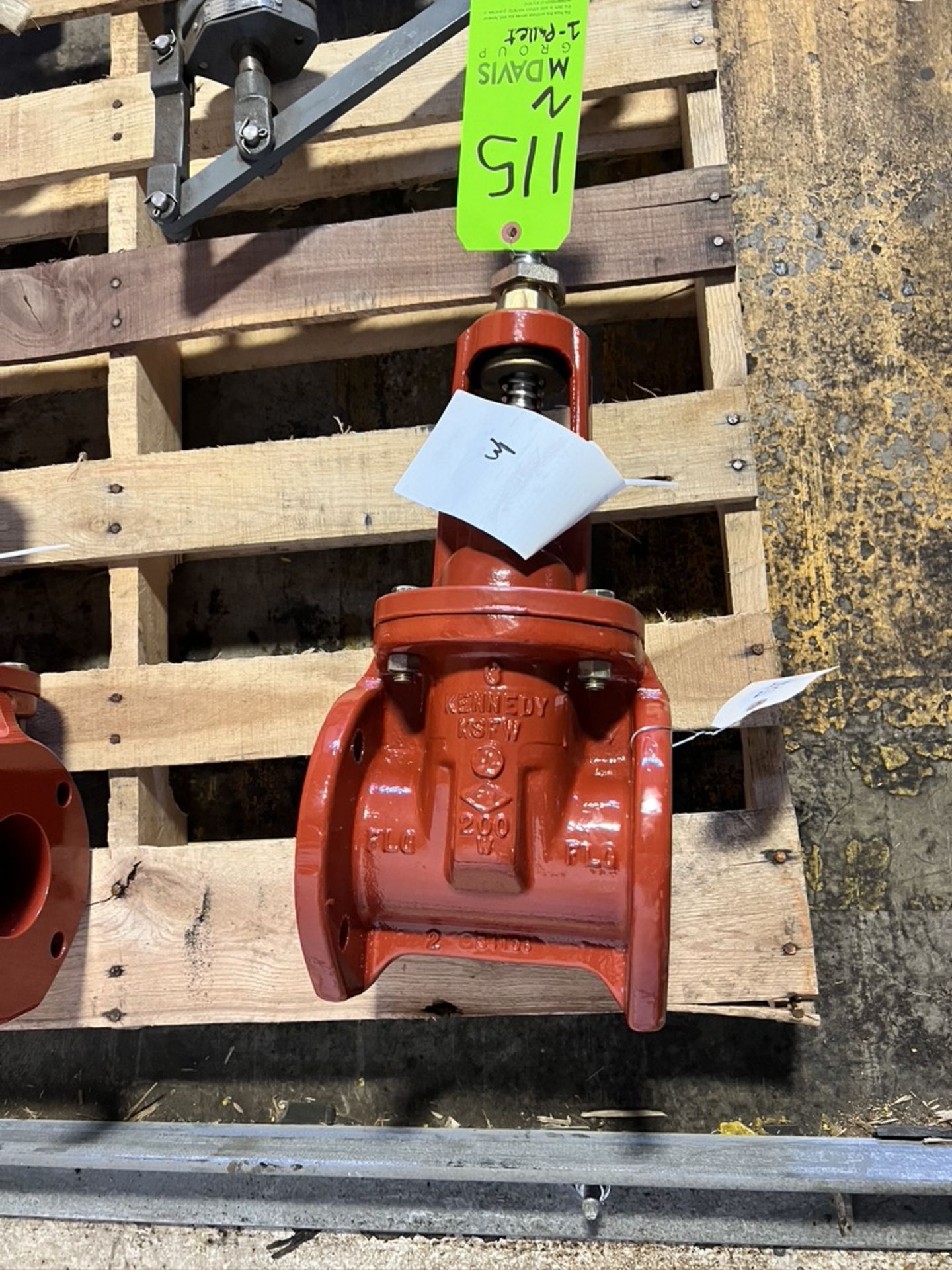 (2) NEW Kennedy Fire Main Gate Valve # KS-FW-200W, 3" Flanged(1) Flowserve Butterfly Valve 4" # 4- - Image 2 of 9