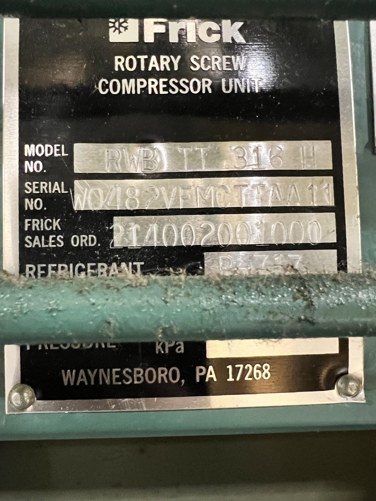 FRICK AMMONIA SCREW COMPRESSOR, MODEL RWB II 316 H, S/N WO482VFMCTTAA11, 3600 RPM - Image 28 of 34