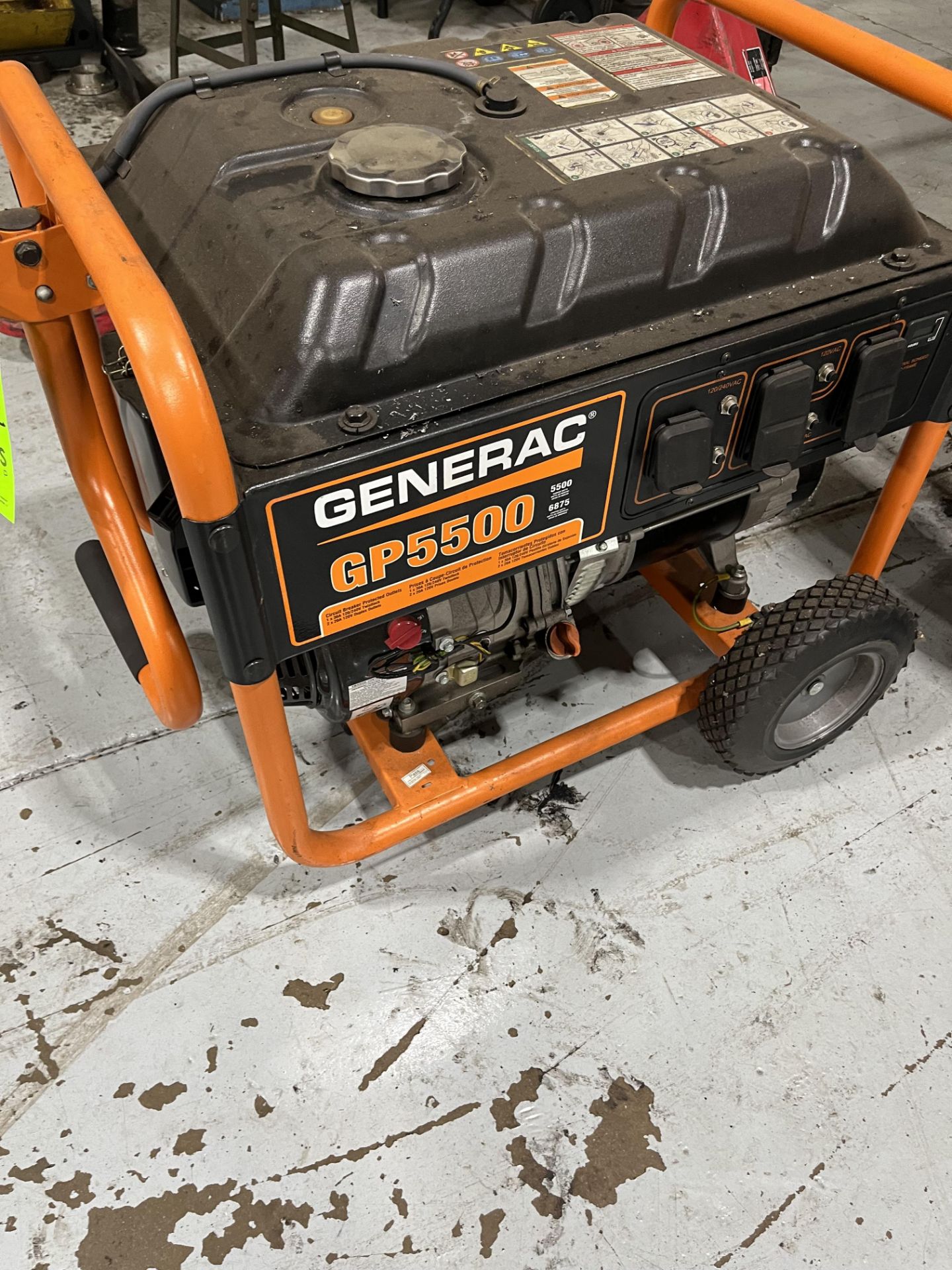 GENERAC GP5500 PORTABLE GENERATOR:GASOLINE 5500 WATTS (SIMPLE LOADING FEE $110) - Image 3 of 4