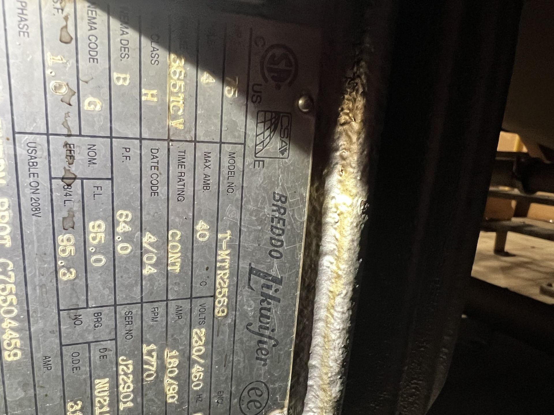 BREDDO SQUARE 500 GALLON LIKWIFIER, MODEL LOSI, S/N D-504457-04072, OFFSET 75-HP MOTOR, 1770 RPM, - Image 29 of 32