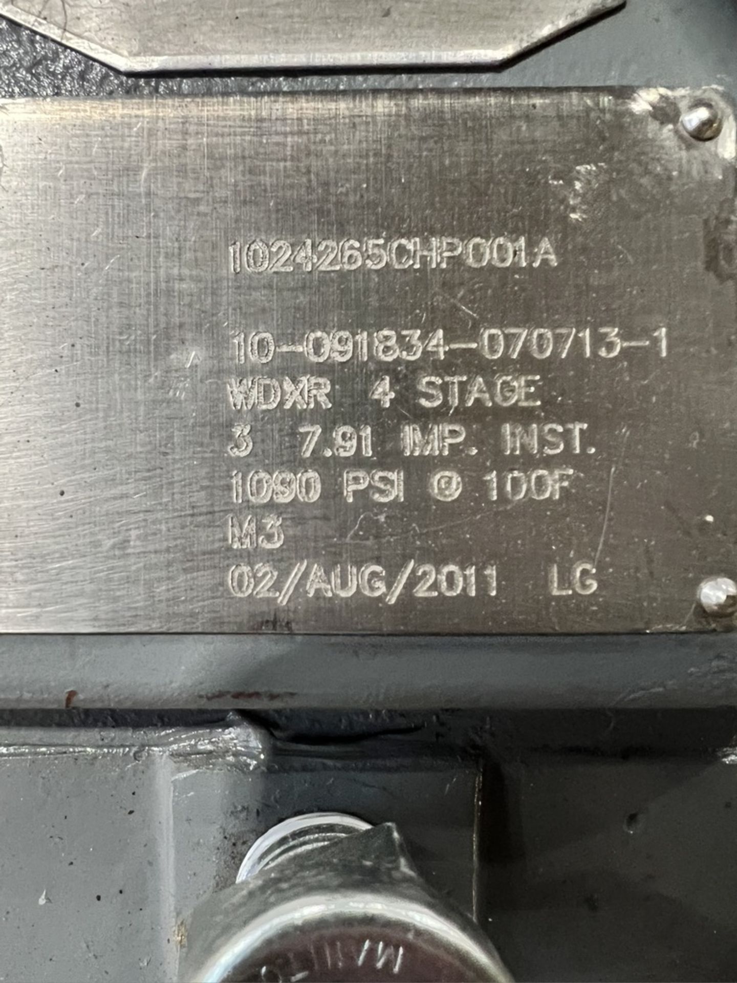Worthington Pump # WDXR, 4 Stage, 7.91 Impeller Diameter, 1090 PSI @ 100° F (SIMPLE LOADING FEE $ - Image 4 of 5