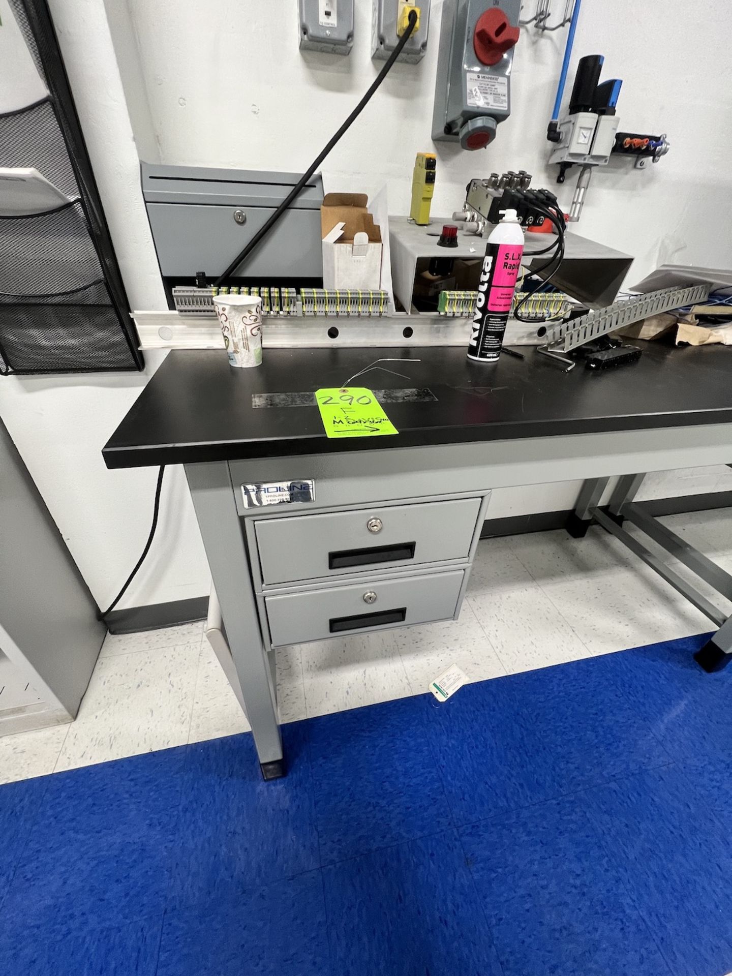 (2) SHOP DESKS WITH ACID RESISTENT COUNTERTOPS, APPROX. 64 IN. X 36 IN. X 40 IN. LWH - Image 3 of 5