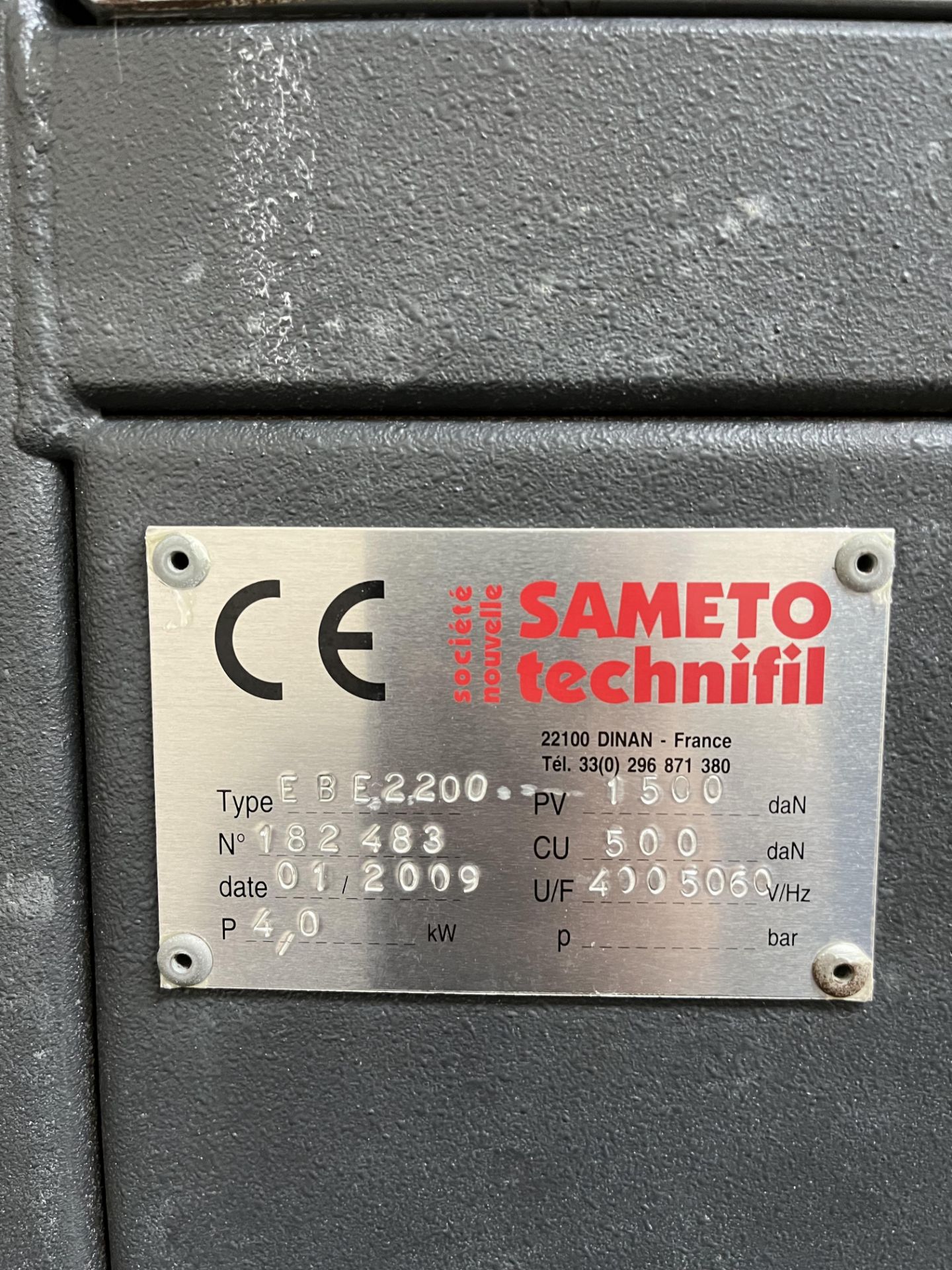 SAMETO TECHNIFIL PRE-FORM TOTE TIPPER, TYPE EBE2200, S/N 182483, - Image 2 of 9