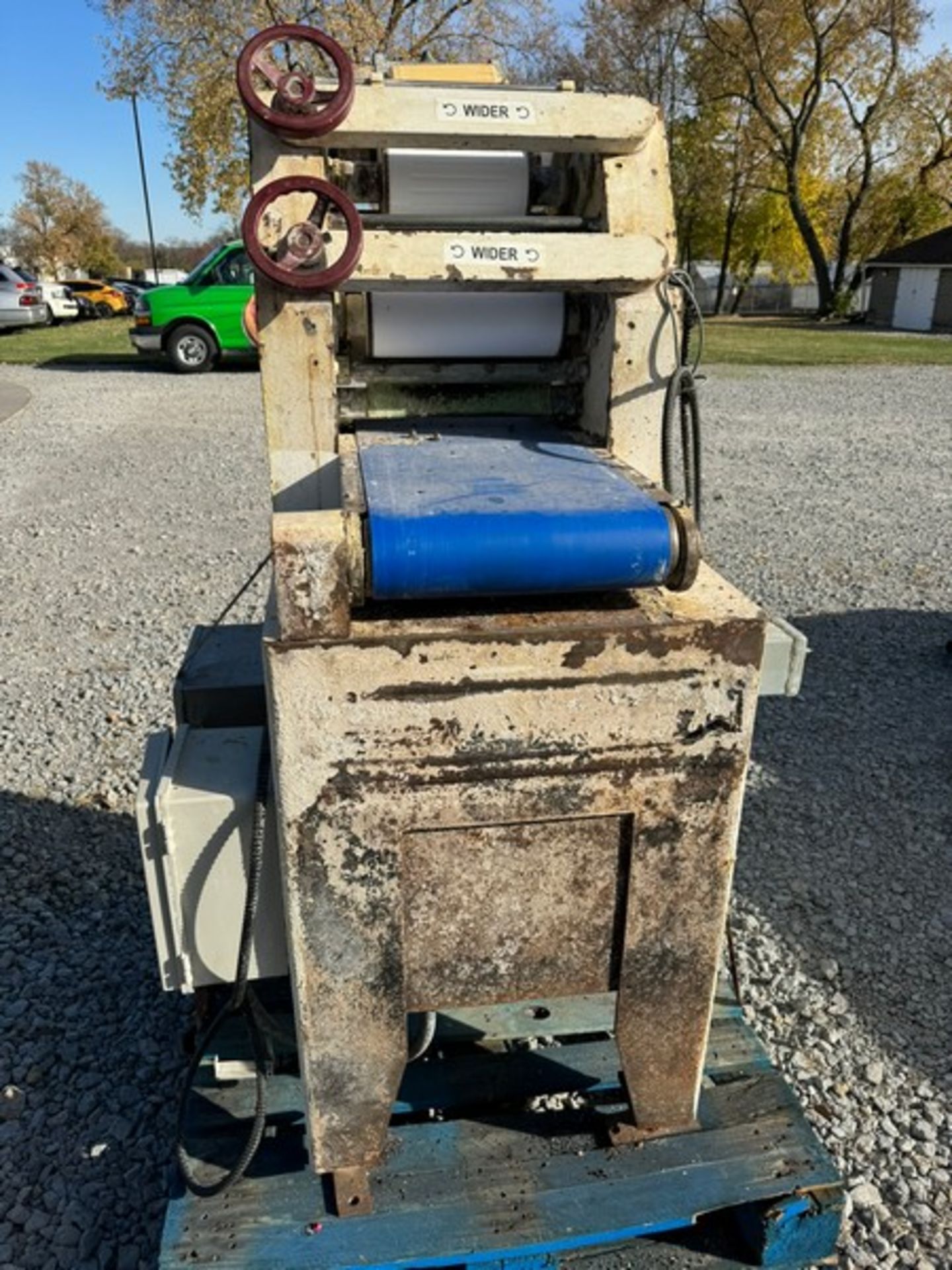 Sheeter, with Belting, Mounted on Mild Steel Frame (RIGGING, LOADING, & SITE MANAGEMENT FEE: $100.00 - Image 2 of 8