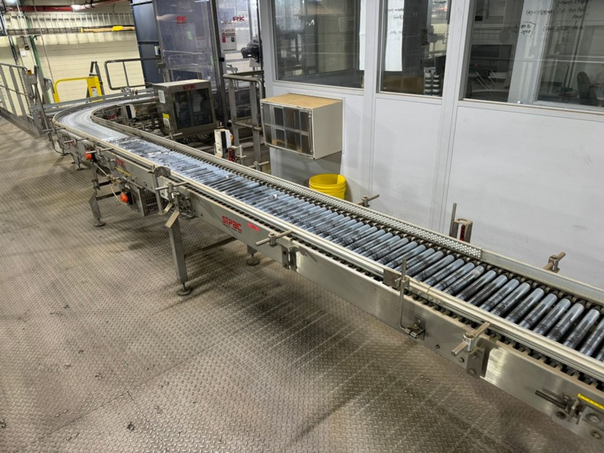 SIPAC Conveyor & Roller Conveyor, with 1-90 Degree Turn, with Aprox. 12” W Conveyor Belt, with - Image 4 of 6