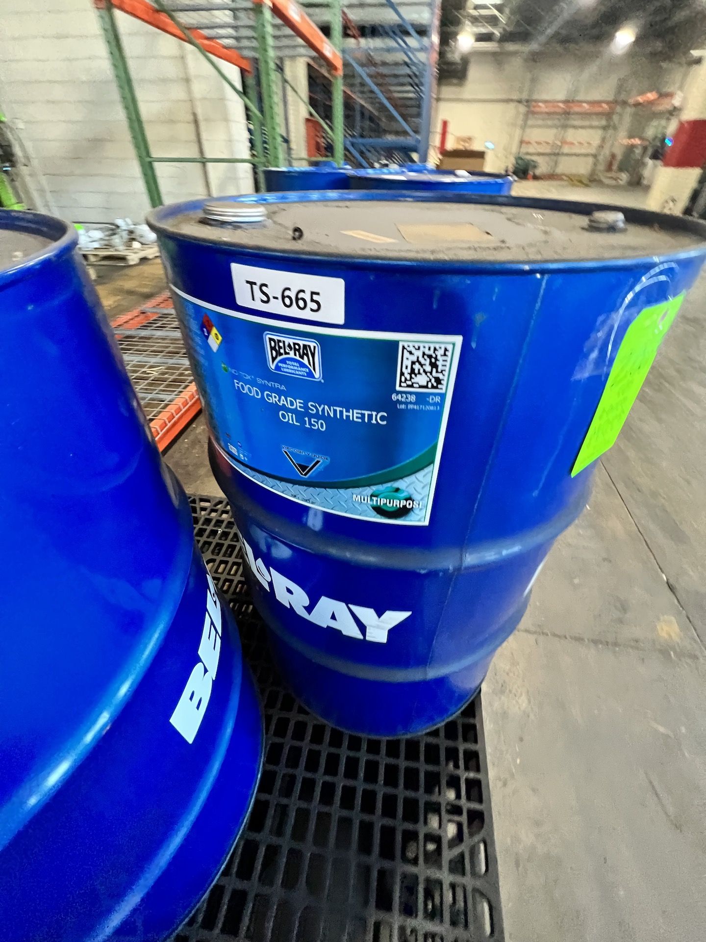 (6) BARRELS ON (2) PALLETS OF Belray No Tox Synthetic Food Grade Oil 150, Product Code # 64238-DR, - Image 7 of 8