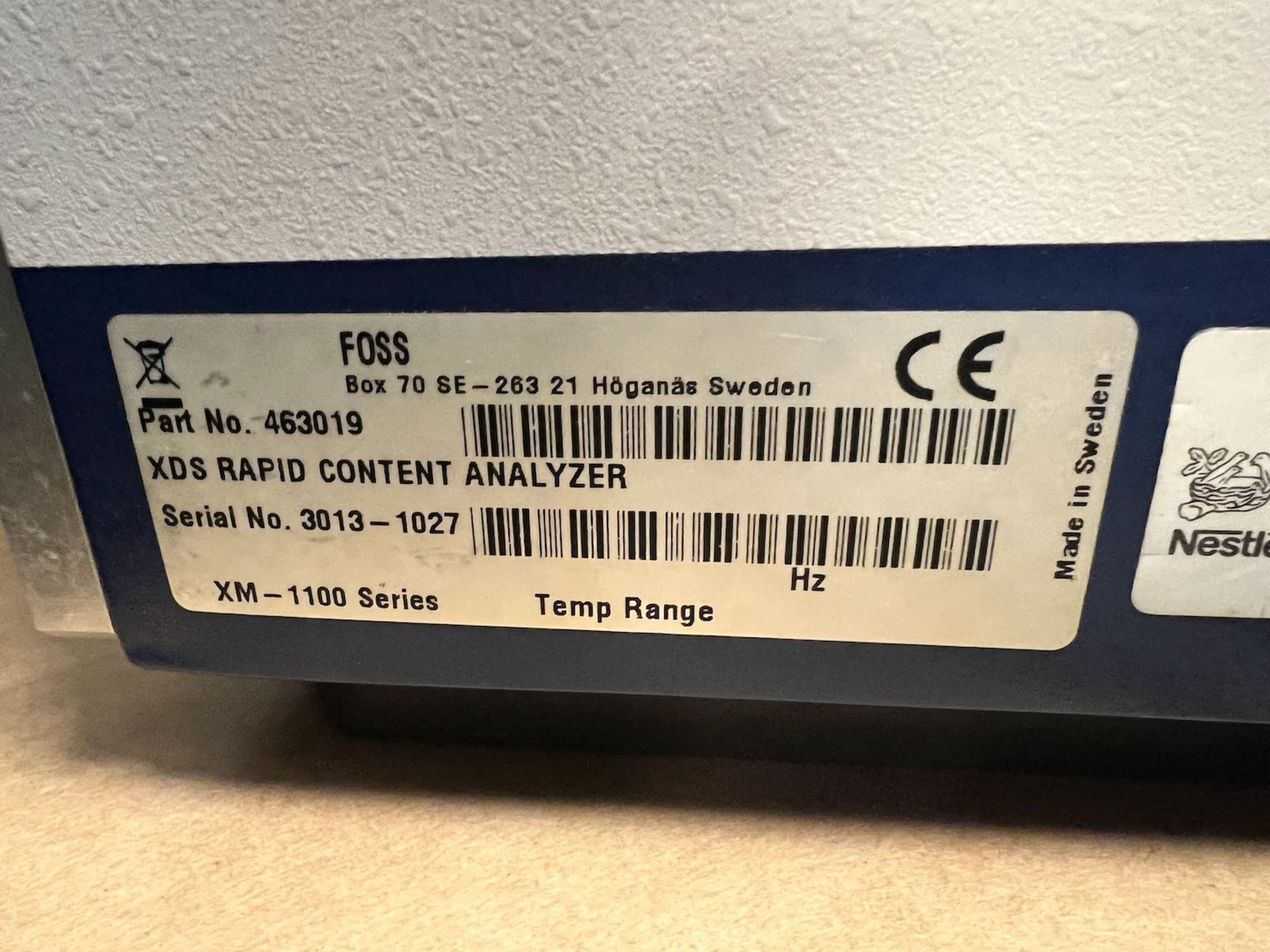 FOSS XDS NEAR INFRARED RAPID CONTENT ANALYZER WITH XDS MONOCROMATOR TYPE XM-1000, XM-1100 SERIES - Image 7 of 16