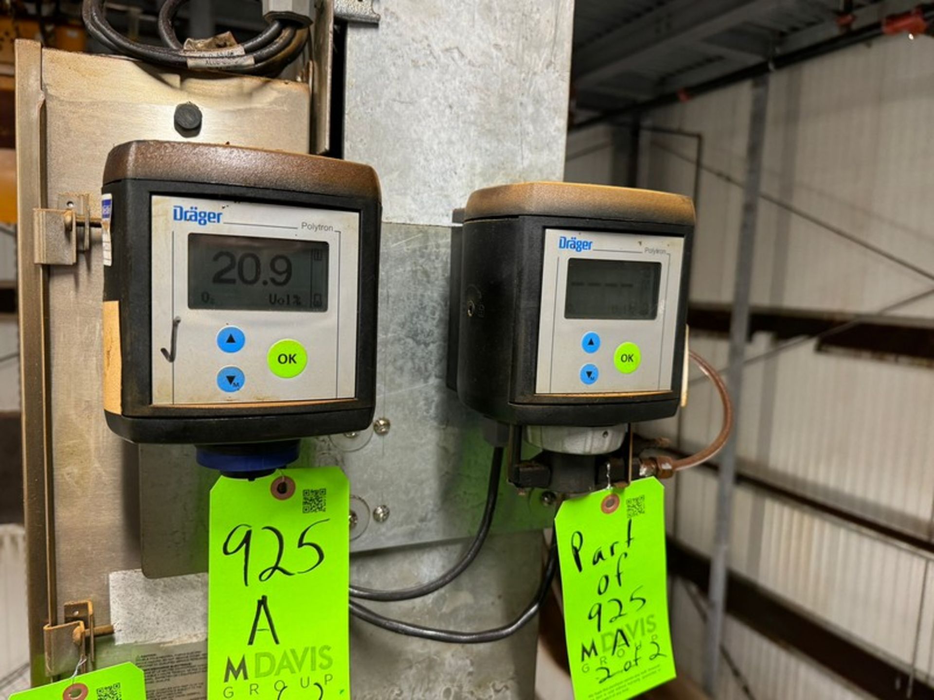 (2) Drager Polytron Gas Detectors, Wall Mounted (LOCATED IN FREEHOLD, N.J.) (Simple Loading Fee