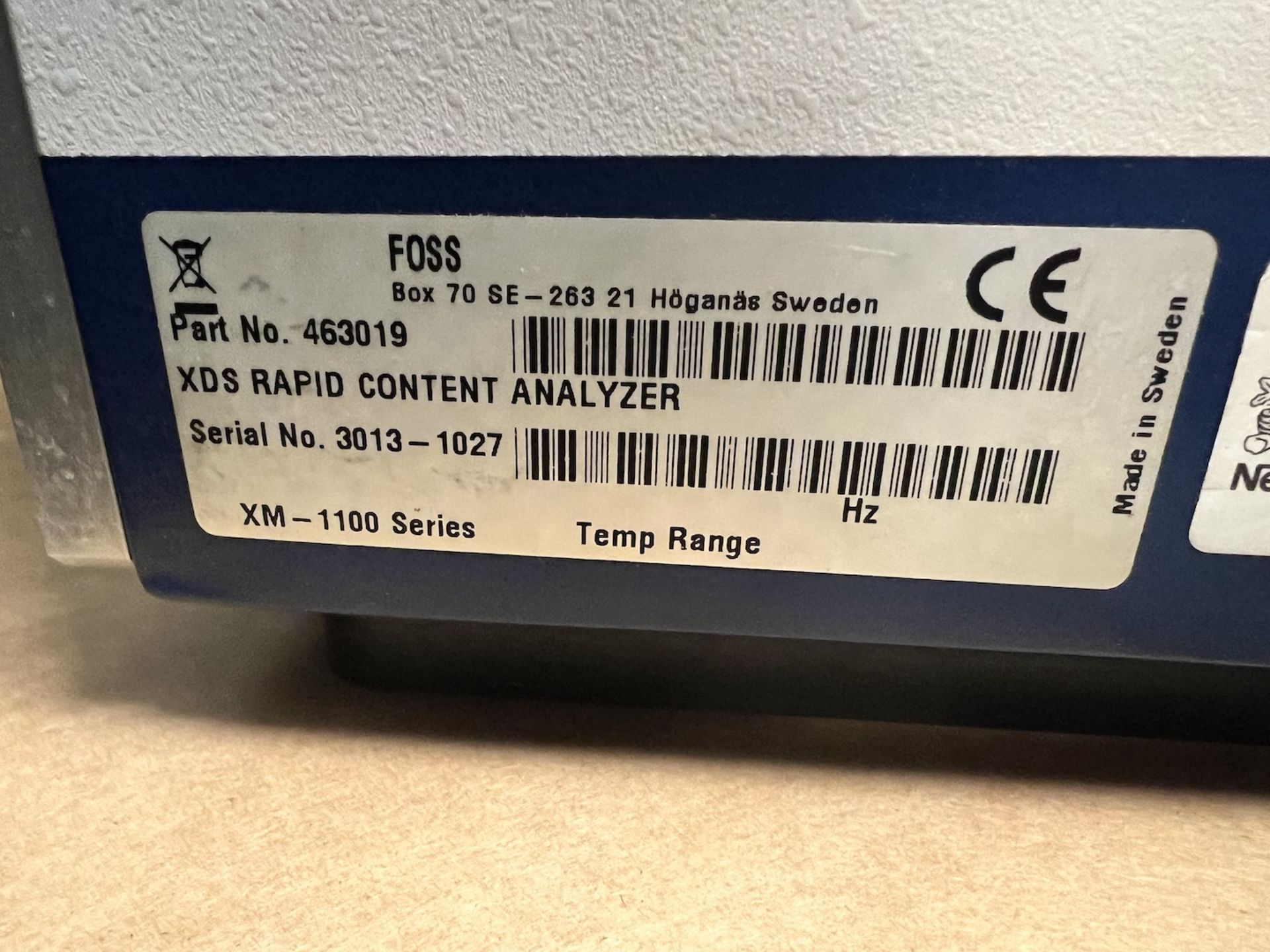 FOSS XDS NEAR INFRARED RAPID CONTENT ANALYZER WITH XDS MONOCROMATOR TYPE XM-1000, XM-1100 SERIES - Image 8 of 16