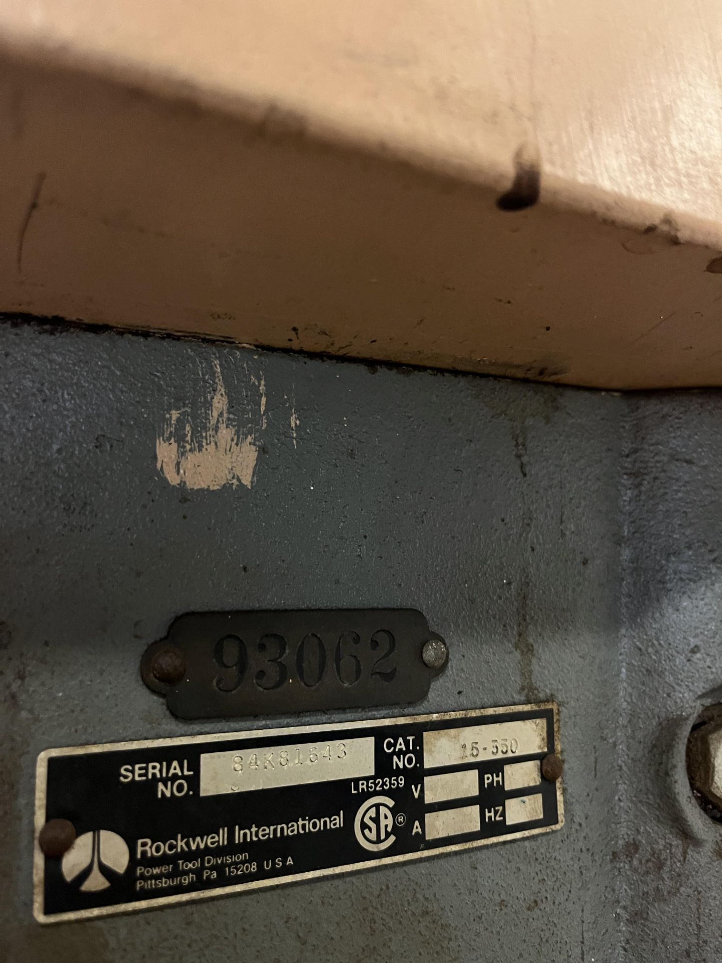ROCKWELL DRILL PRESS SERIAL NO.84K81643 CAT NO.15-350 (Simple Loading Fee $247.50) - Image 4 of 4