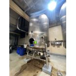 FEDLMEIER 2,100 GALLON S/S VERTICAL SINGLE SHELL MIXING / WEIGH BOWL TANK, S/N 15E0147, MOUNTED ON