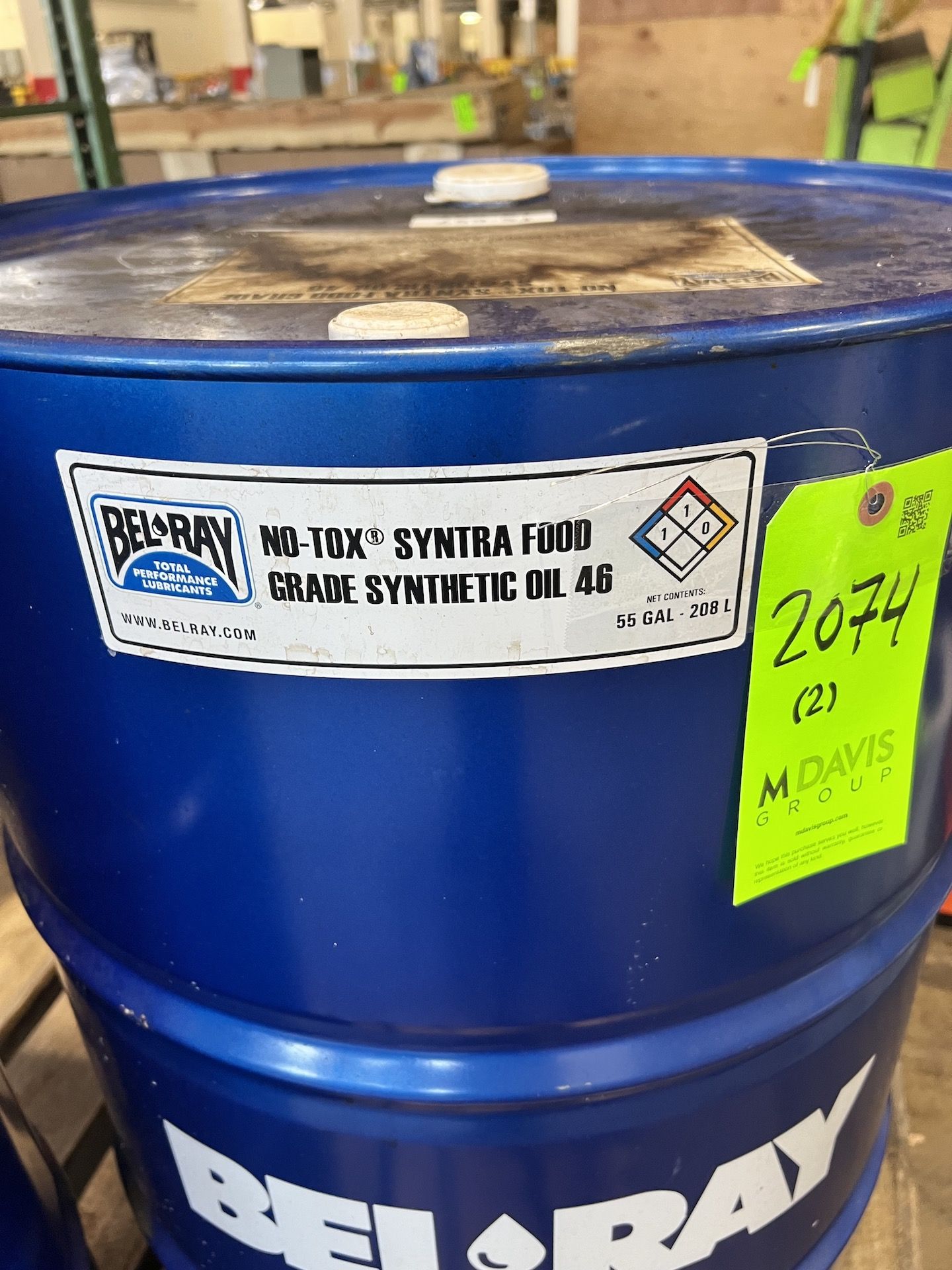 (2) 55-GALLON DRUMS OF BELRAY NO-TOX SYNTRA FOOD GRADE SYNTHETIC OIL 46 - Image 4 of 6
