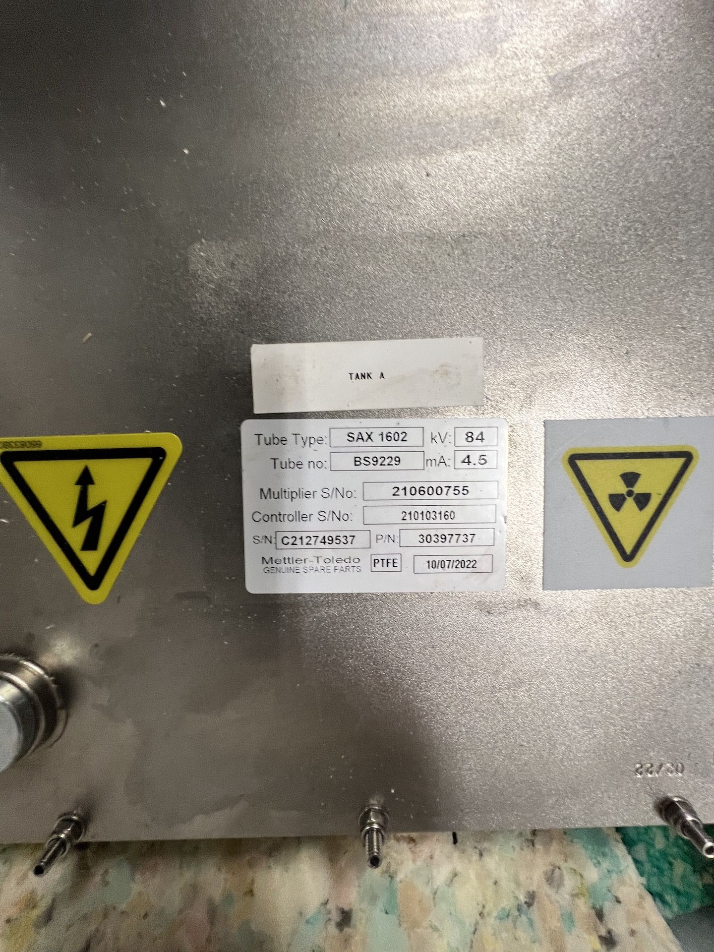 2022 METTLER TOLEDO X-RAY TUBES, MODEL SAX1602 - Image 6 of 6