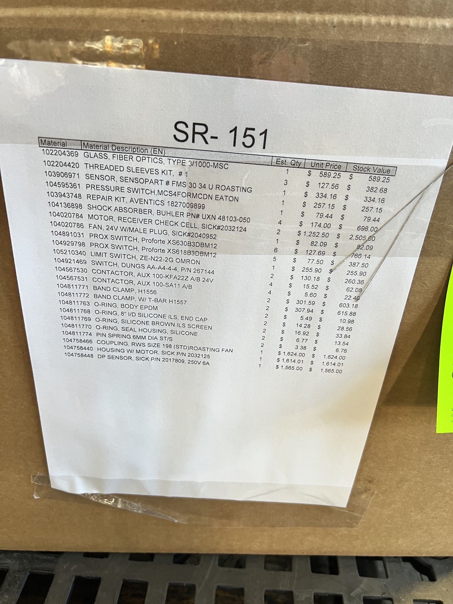 ASSORTED MRO AND SPARE PARTS, PLEASE SEE INVENTORY LISTS IN PHOTOS - Image 7 of 9