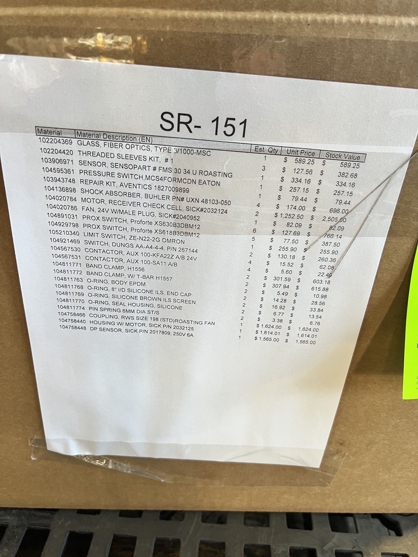 ASSORTED MRO AND SPARE PARTS, PLEASE SEE INVENTORY LISTS IN PHOTOS - Bild 7 aus 9