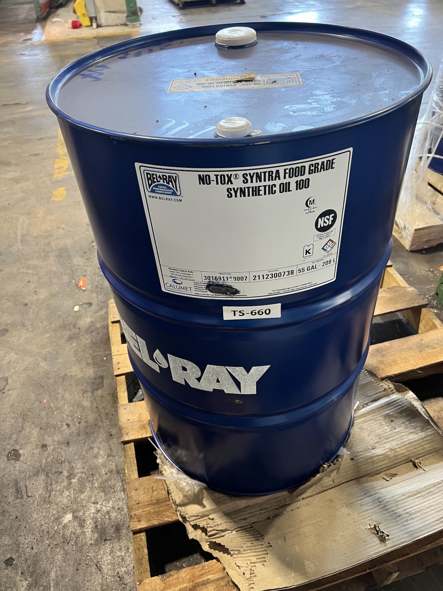 55-GALLON DRUM OF BELRAY NO-TOX FOOD GRADE SYNTHETIC OIL 100 - Image 2 of 2