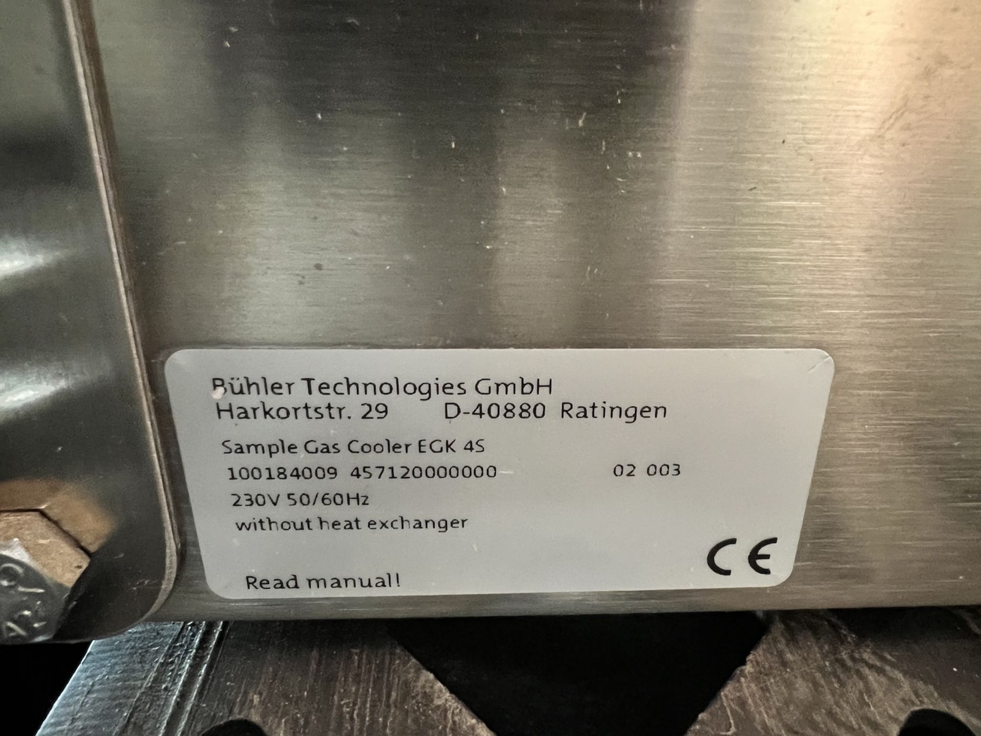 (2) BUHLER TECHNOLOGIES SAMPLE GAS COOLER, MODEL EGK4 - Image 3 of 5
