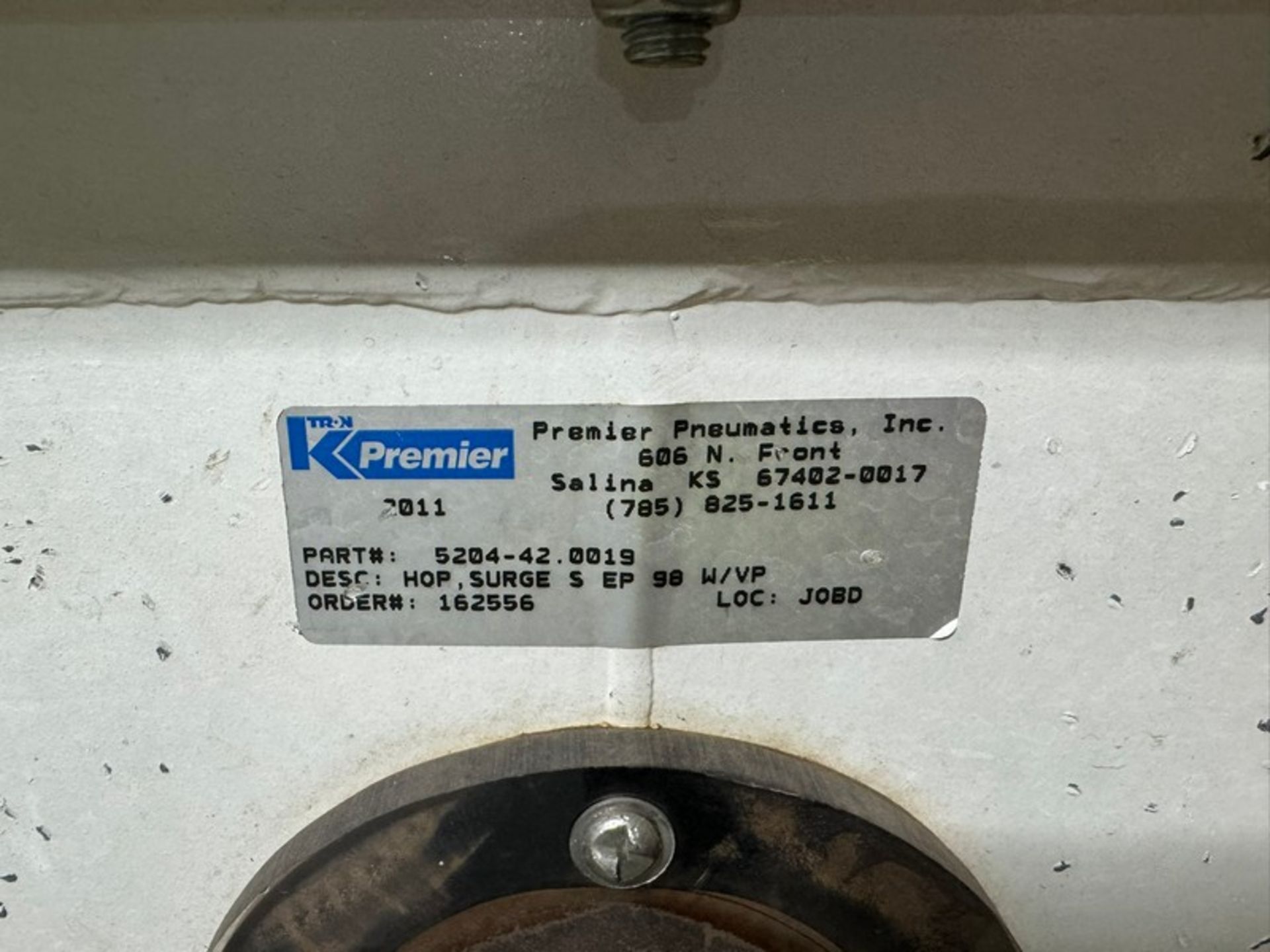 K Premier Pneumatics Inc. Surge Recirculation Hoppers, with Bottom Mounted Discharge Valve & - Image 9 of 9