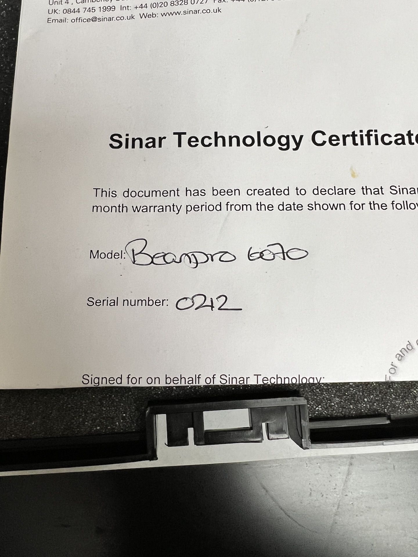 SINAR TECHNOLOGY BEANPRO MOISTURE ANALYSER, MODEL 6070-BEANPRO, S/N 0212 - Image 5 of 6