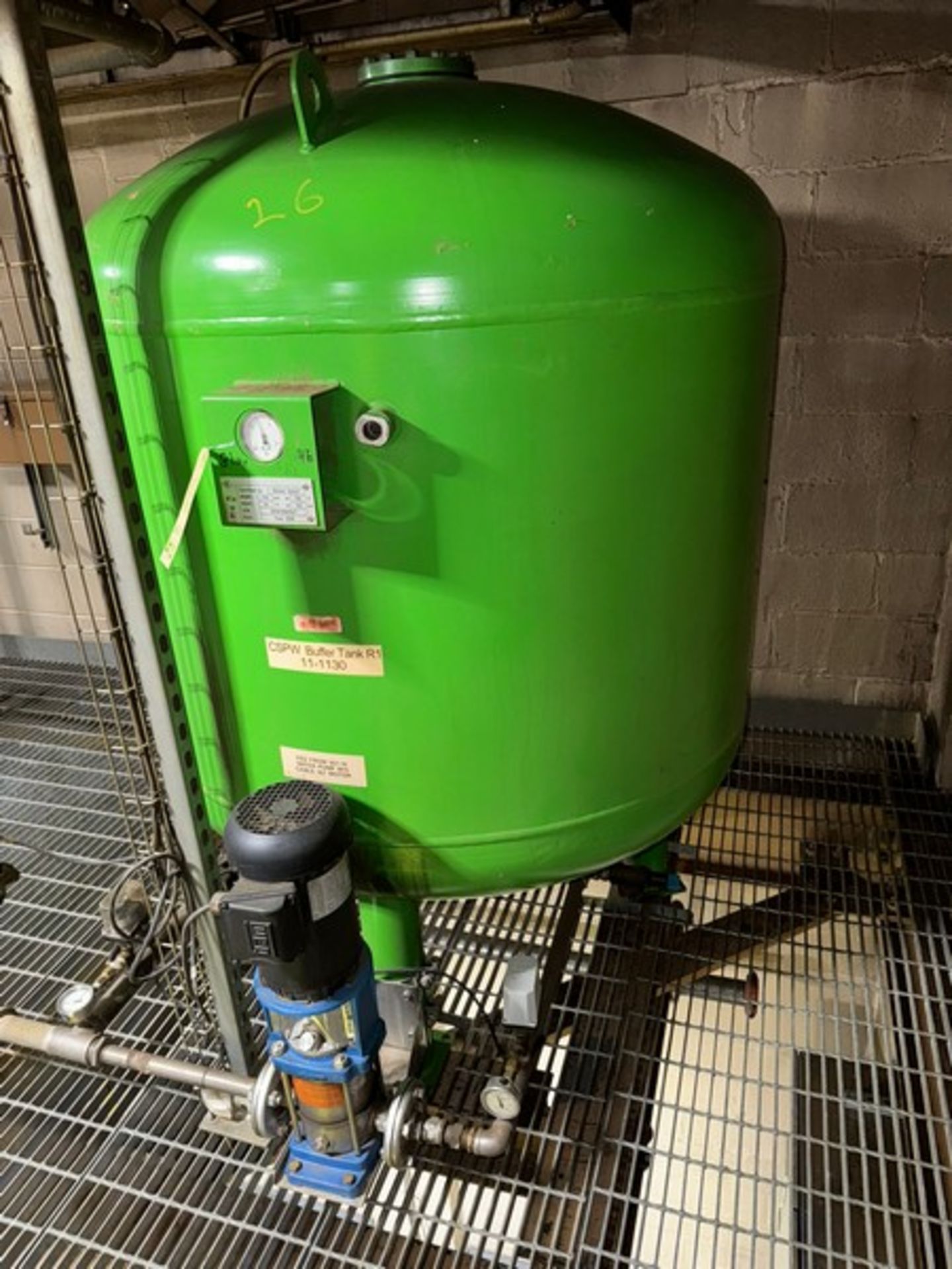 2006 Water Buffer Tank, with 1.5 hp Pump, MAWP: 145 PSI @ 158 F, MDMT: 32 F @ 145 PSI (NOTE: Works - Image 2 of 6
