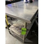 (1) ONE STAINLESS STEEL TABLE (1) HEAVY DUTY WORK TABLE (Simple Loading Fee $165)