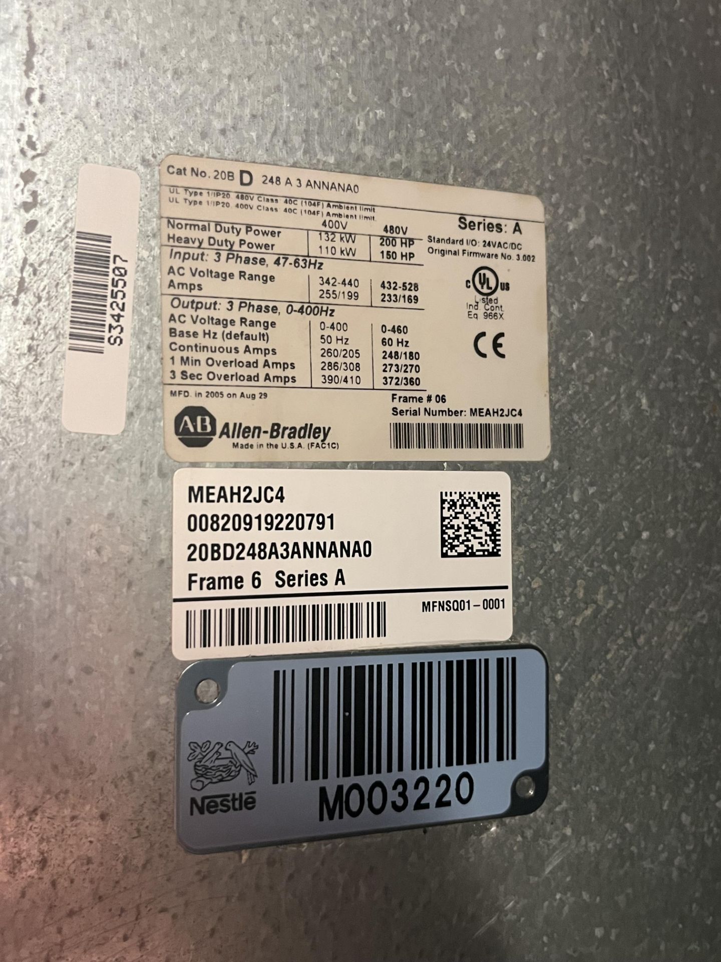 ALLEN-BRADLEY POWERFLEX700 CAT NO. 20B D 248 A 3 ANNANA0 SERIES: A - Image 4 of 5