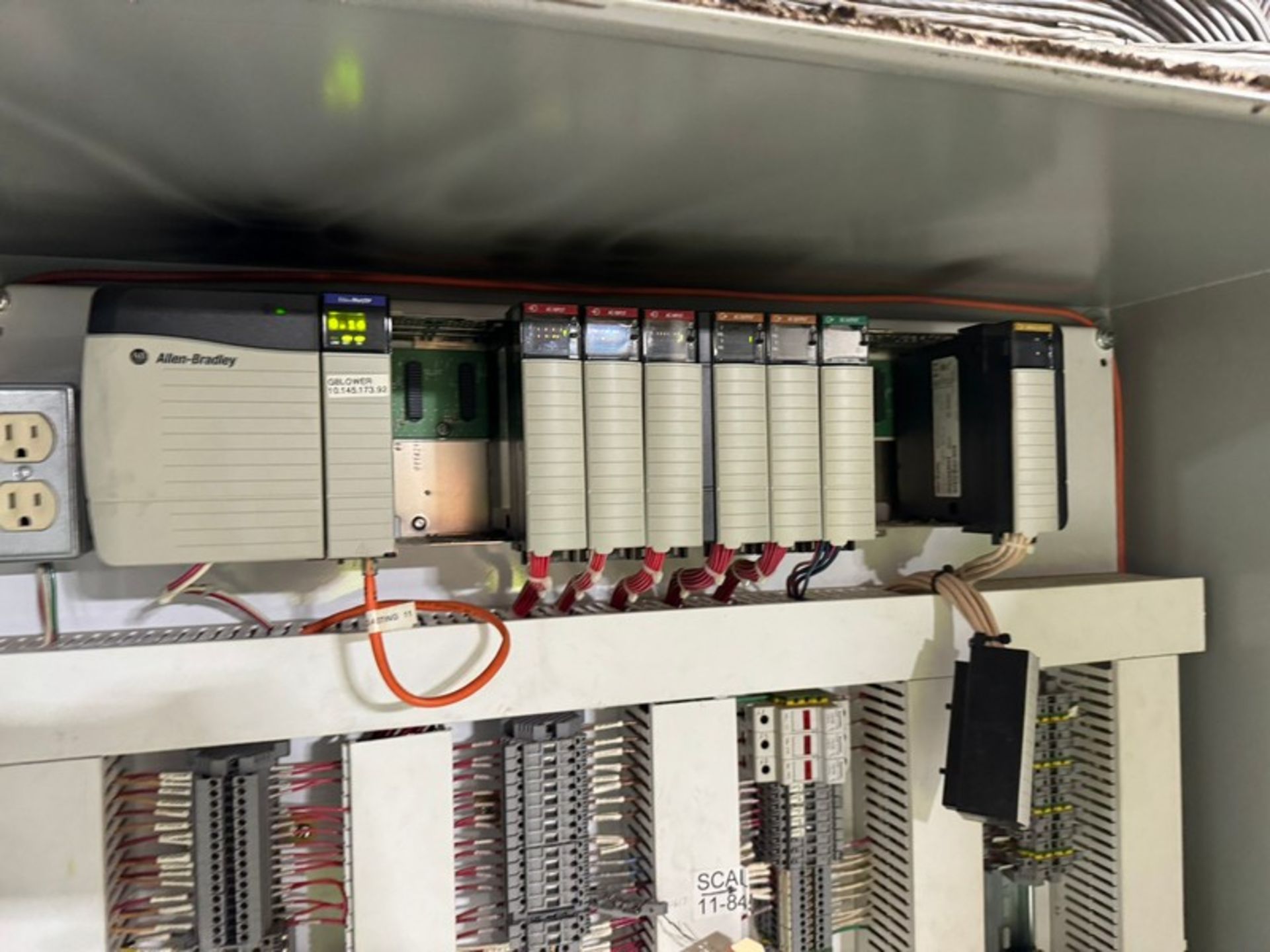 Control Panel, with Allen-Bradley 13-Slot PLC & Other Components (NOTE: PLC is Missing Slots—See