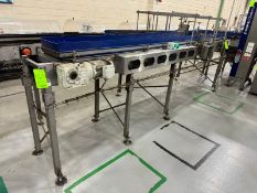 S/S Accumulation Conveyor, Aprox. 33” W Conveyor Chain, with Krones Reject Arm, with SEW Motor,