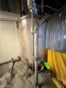 APPROX. 500 GALLON S/S TANK, APPROX. DIMS: 48 IN. DIA X 60 IN. L (SIMPLE LOADING FEE $550)