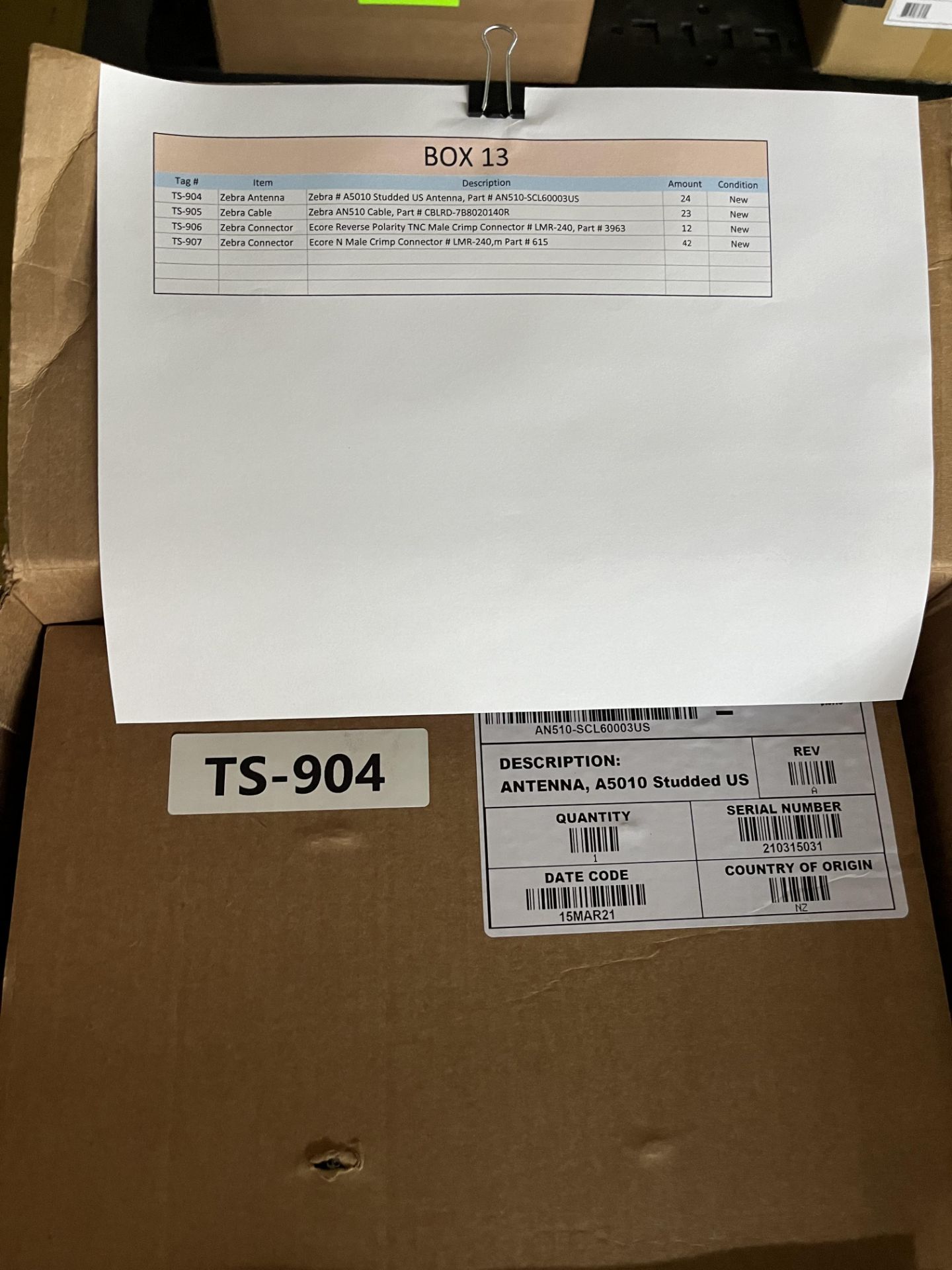 BOX OF NEW ZEBRA PARTS (Simple Loading Fee $137.50) - Bild 4 aus 4