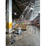 Steel Rolling Ladder, Grip Strut Tread, Lock Step, 14 Step, 13' to Top Platform
