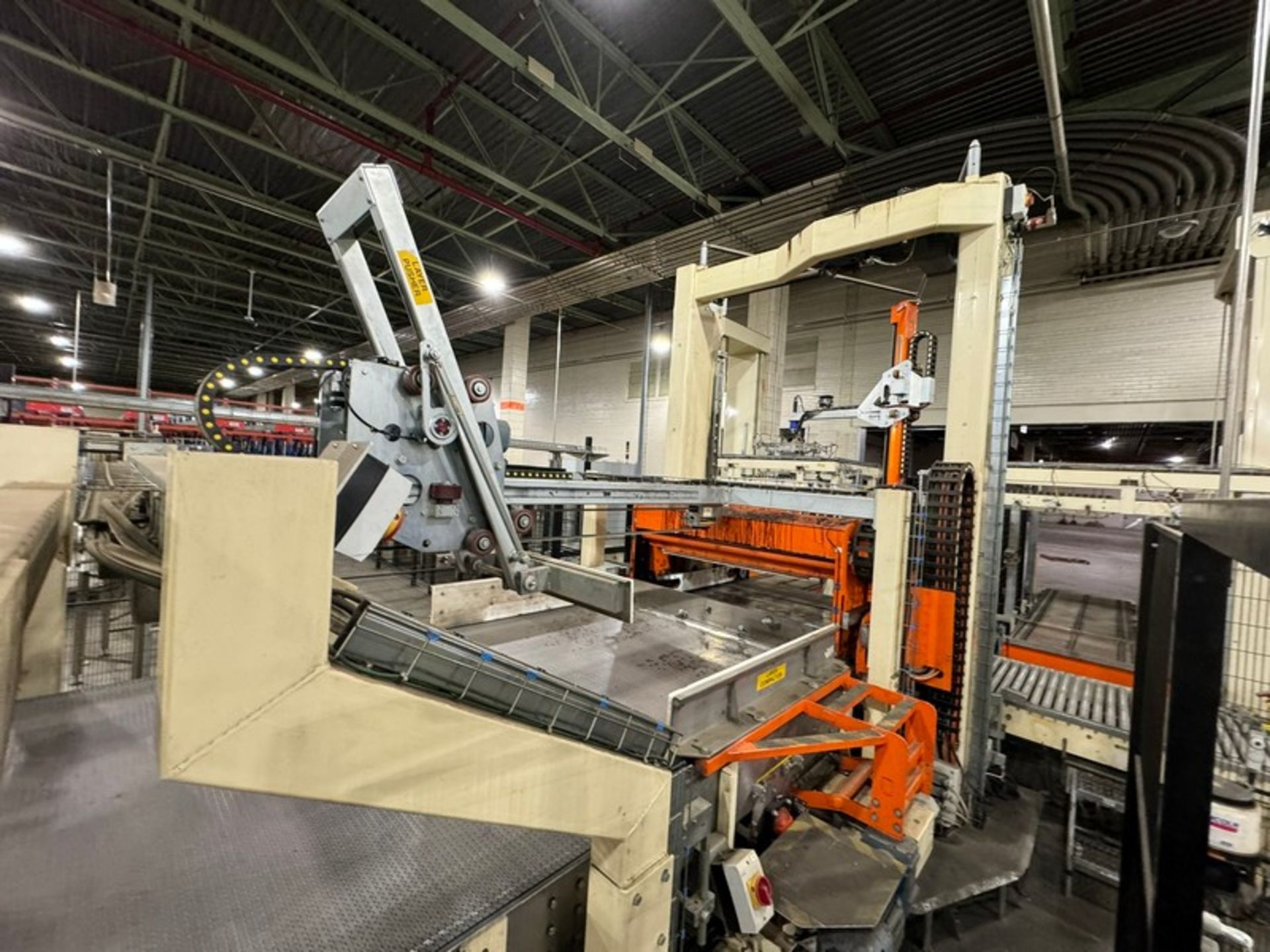 Infeed Conveyor to Palletizer, with Sorting Arms & Protective Cage (LOCATED IN FREEHOLD, N.J.) - Image 3 of 7