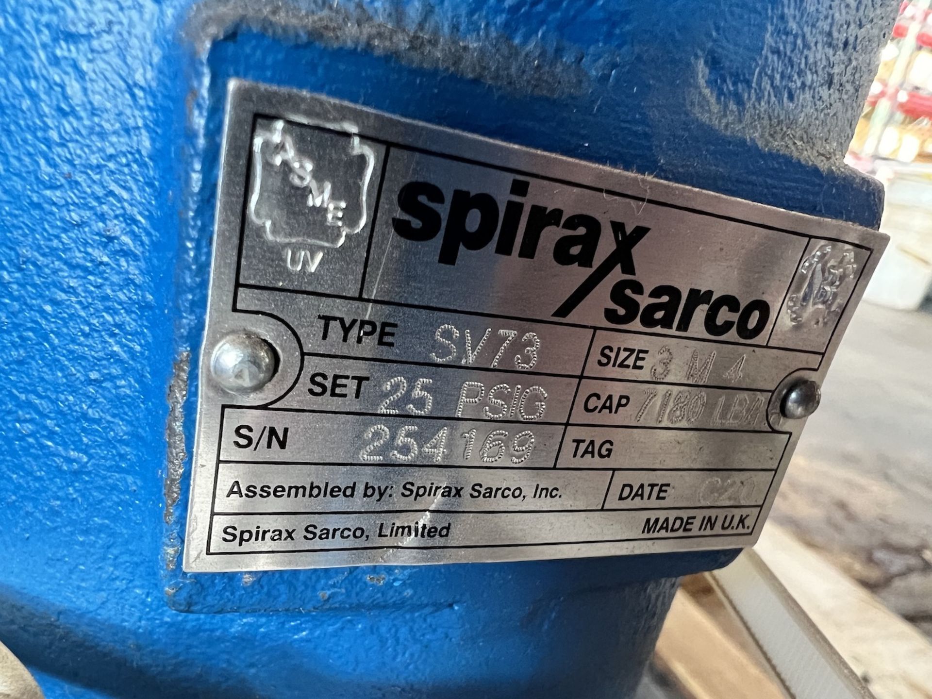 NEW SPIRAX SARCO SAFETY RELIEF VALVE, MODEL SV73, S/N 254169 - Image 8 of 9