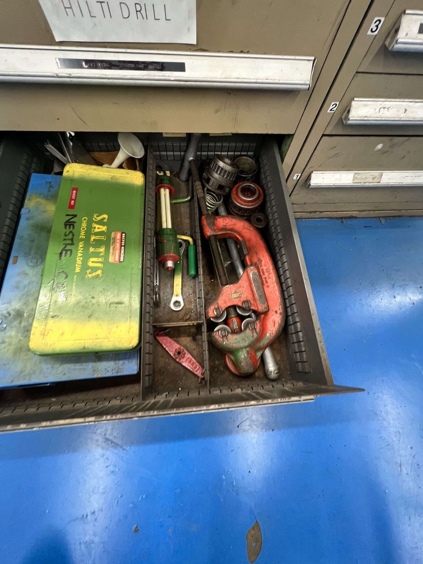 PARTS CABINET WTH CONTENTS, INCLUDES ASSORTED HARDWARE, GROOVE PINS, COTTER PINTS, ROLL PINS, - Image 14 of 17