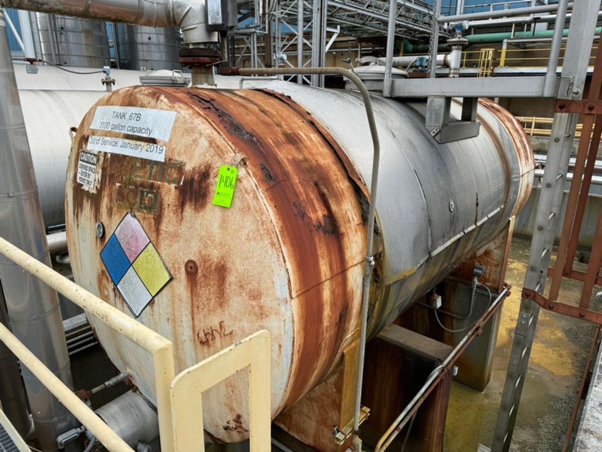 Horizontal Acid Tank (LOCATED IN FREEHOLD, N.J.) (Simple Loading Fee $4,950) - Image 2 of 4