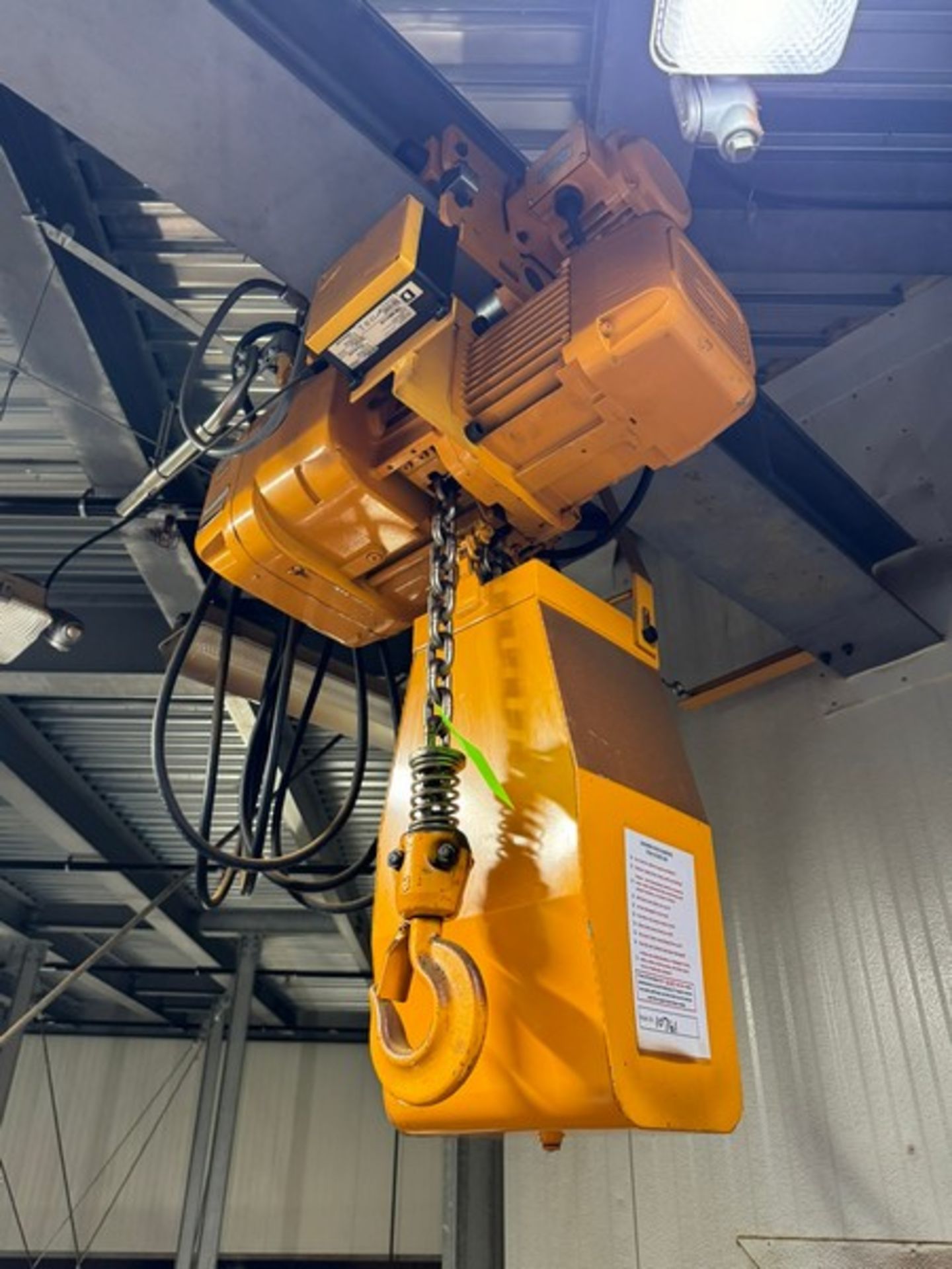 Harrington 3-Ton Electric Hoist, with Cross Beam (LOCATED IN FREEHOLD, N.J.) (Simple Loading Fee $