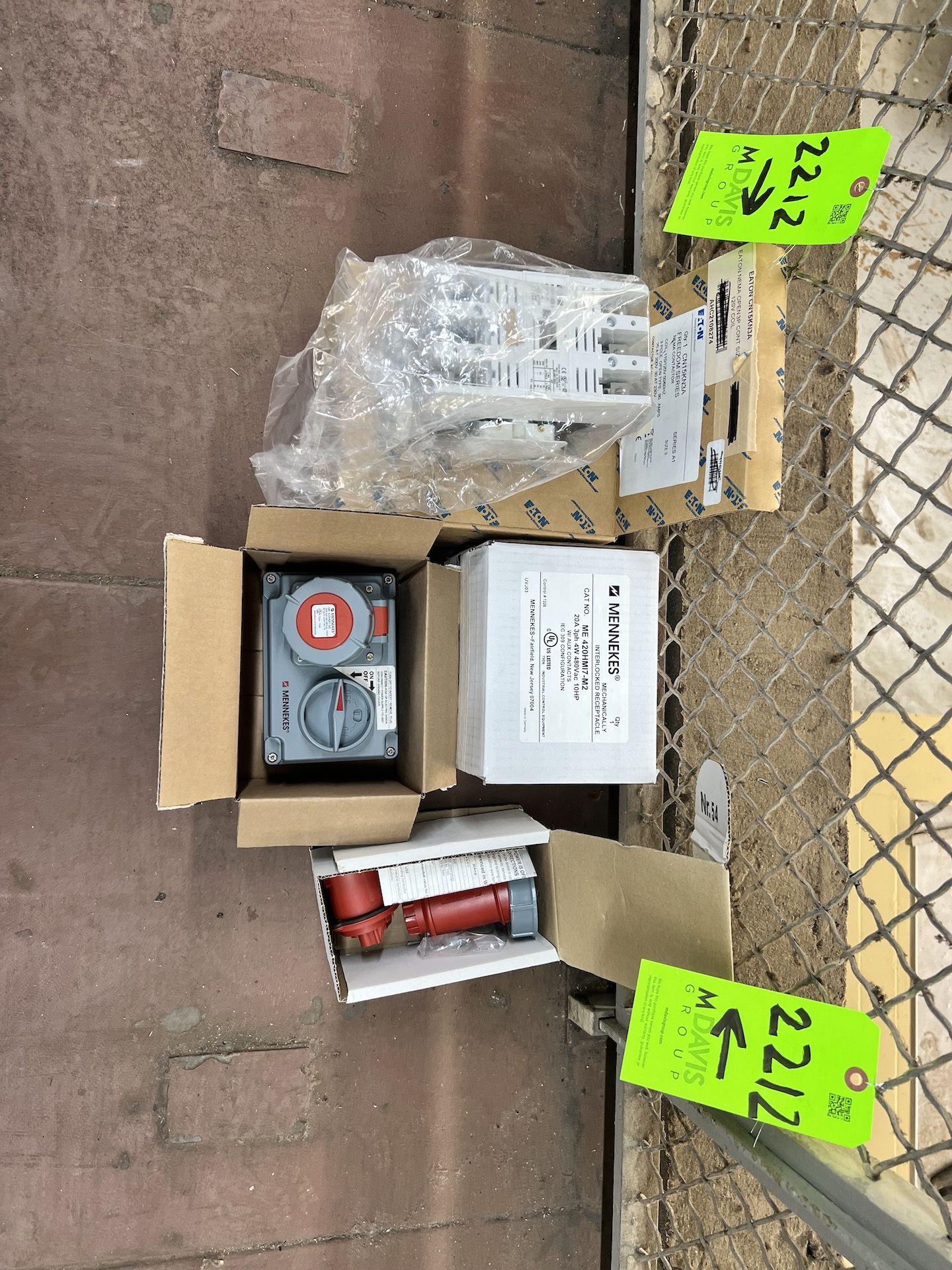 ASSORTED NEW EATON ELECTRICAL MRO, EATON AND MENNEKES, CONTACTORS, INTERLOCKED RECEPTABLES, AND MORE