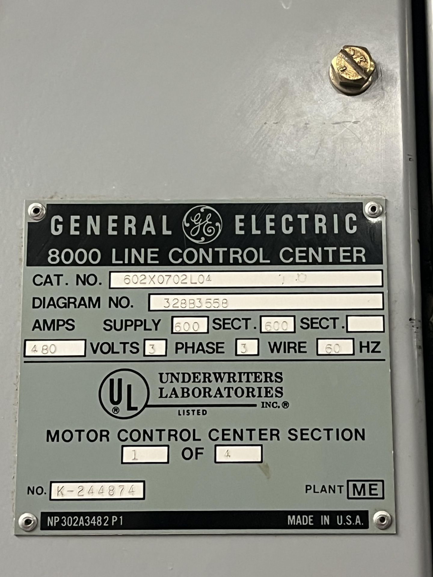 GENERAL ELECTRIC MOTOR CONTROL CENTER - Image 3 of 4