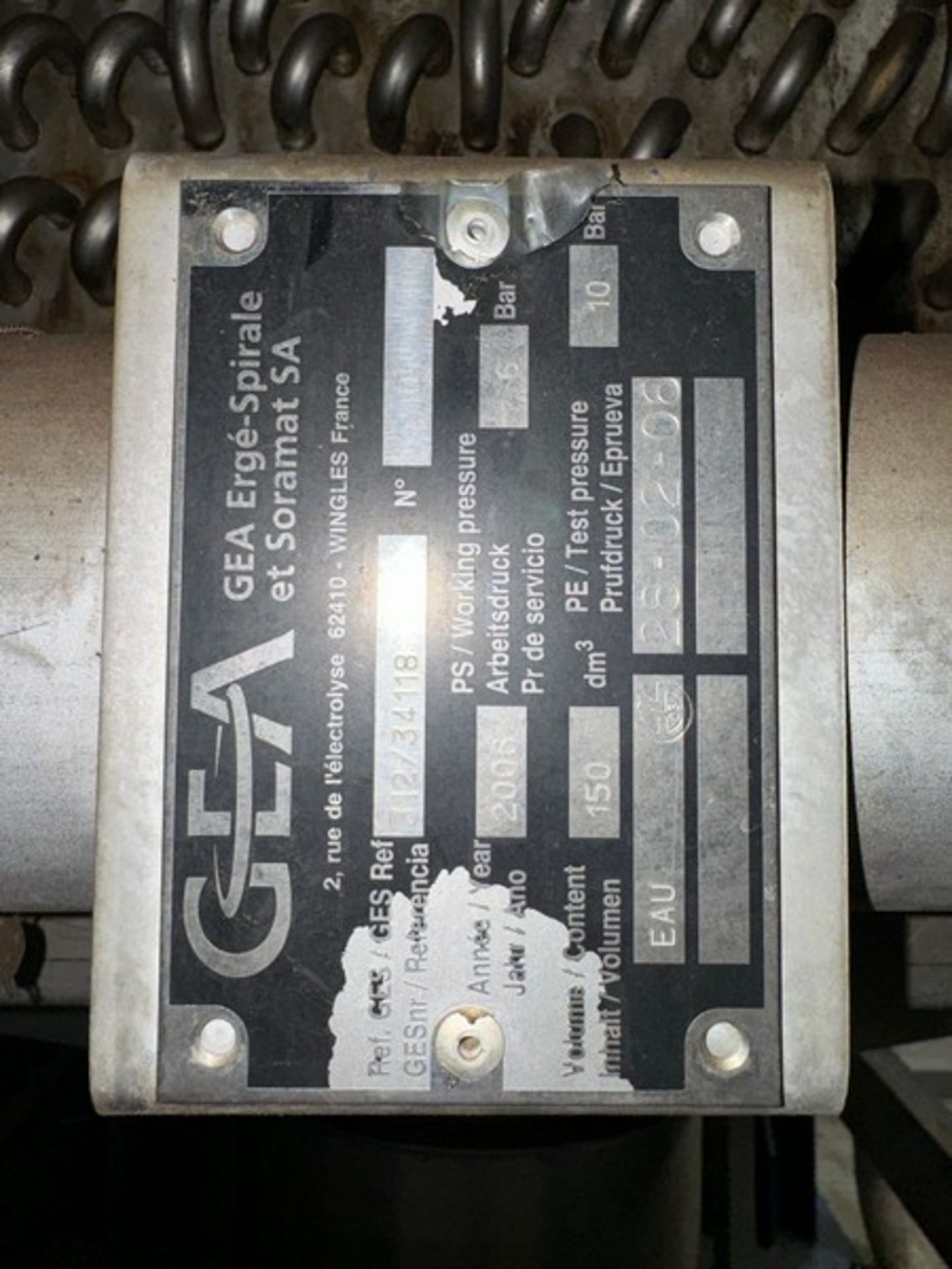 GEA S/S Cooling Unit, GES REF.: 312/34118, Volume/Content: 150, with Vertical Duct Work, Mounted - Image 5 of 5