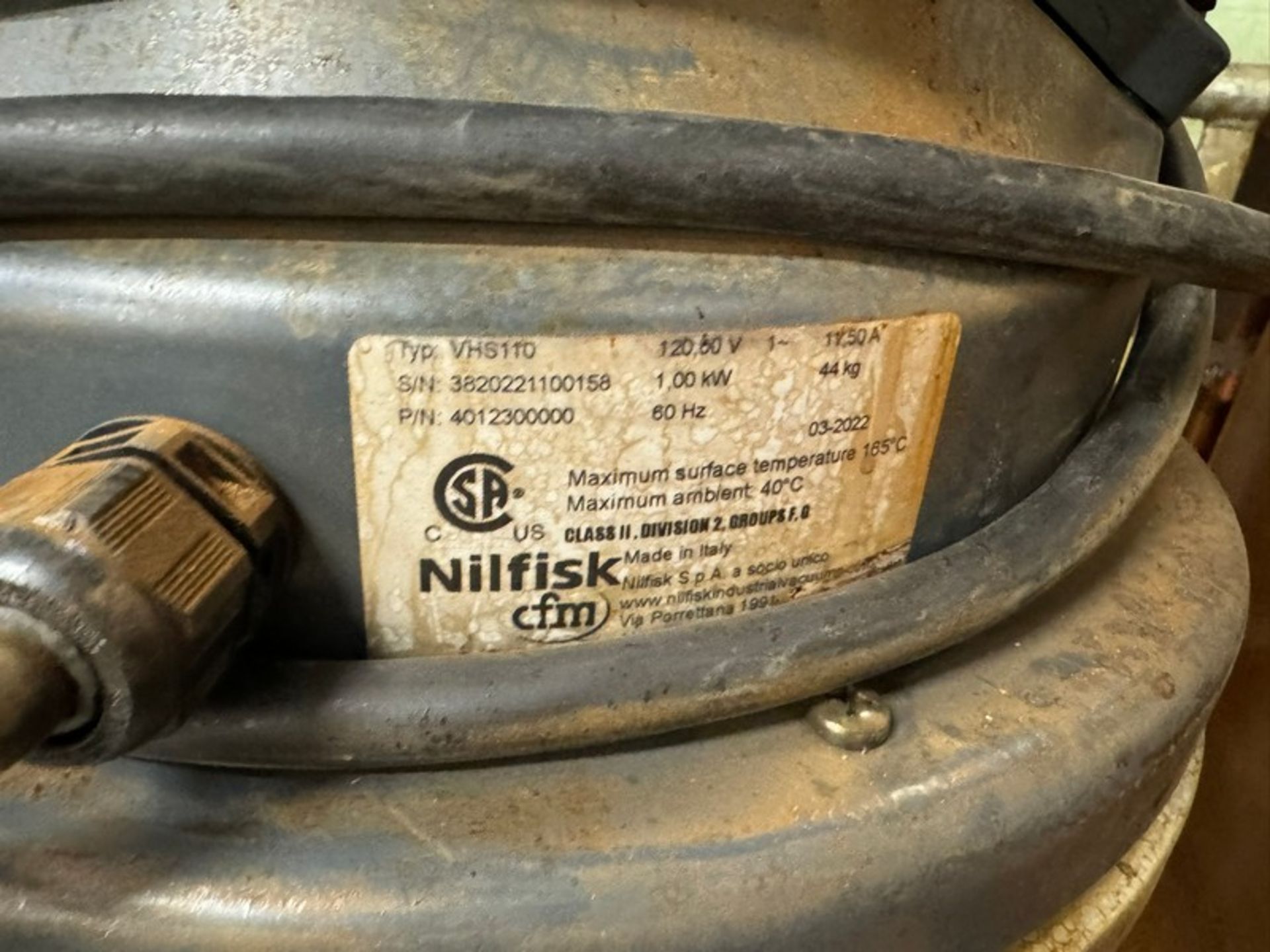 Nilfisk Portable Dust Collector, Type VHS11D, S/N 3820221100158, Mounted on Portable Frame ( - Image 3 of 4