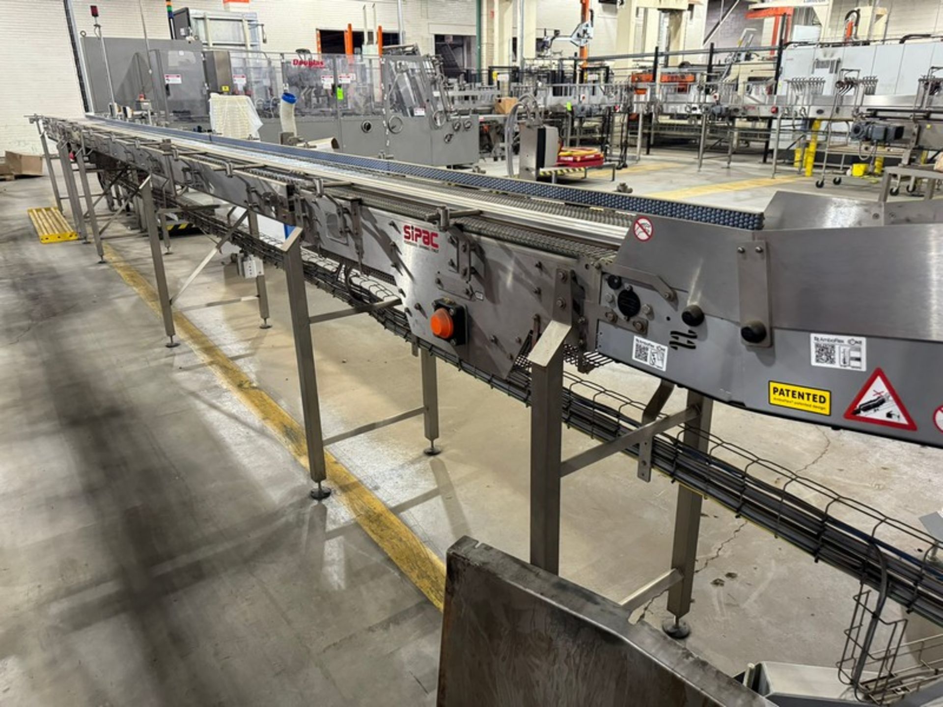 SIPAC Straight Section of Roller Conveyor, with Aprox. 16” W Guides, Overall Length: Aprox. 30 ft. - Image 2 of 6