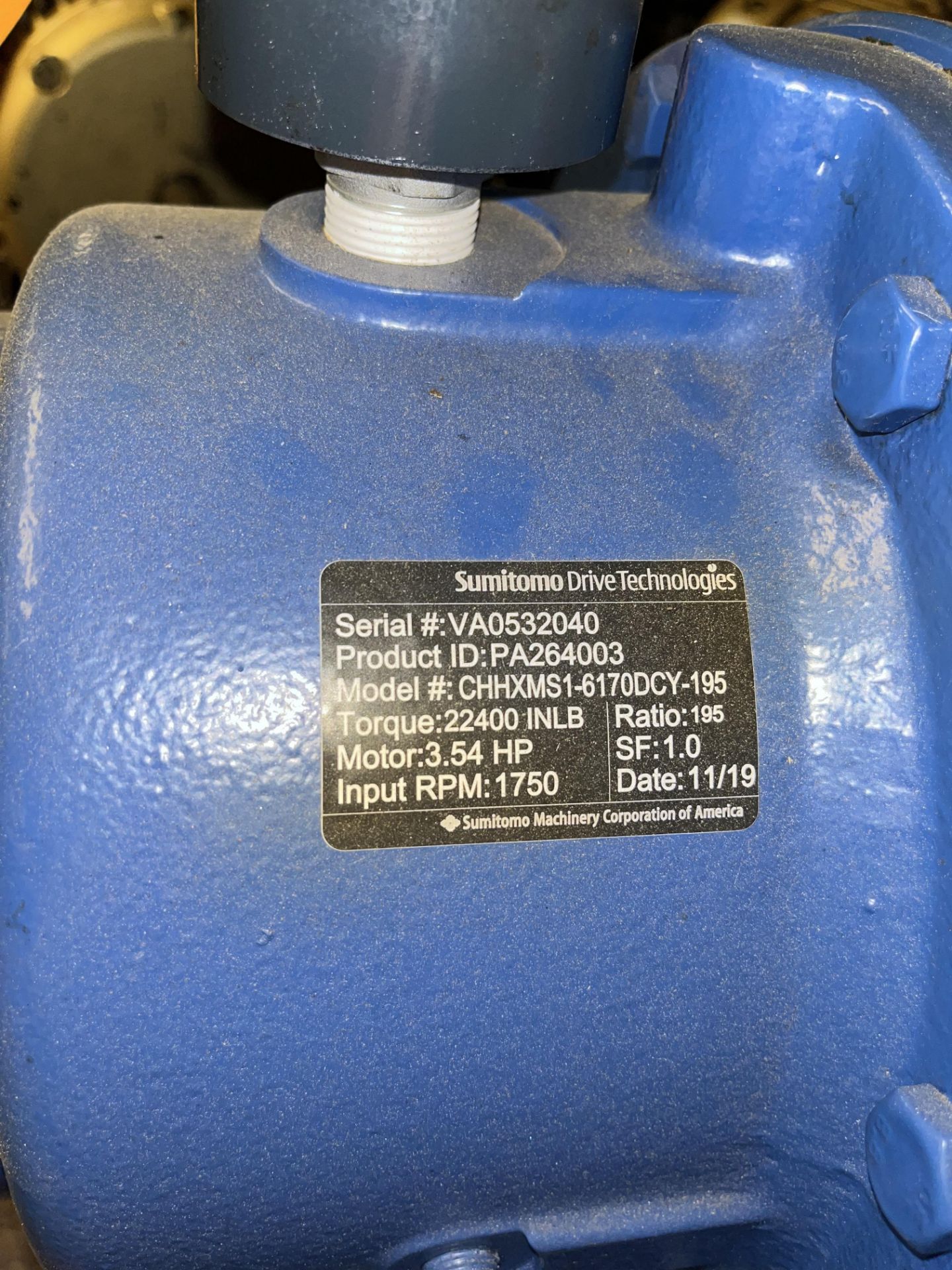 SUMITOMO DRIVE TECHNOLOGIES SERIAL#VA0532040 (1) SUMITOMO DRIVE SERIAL:VA0186178 - Image 2 of 9